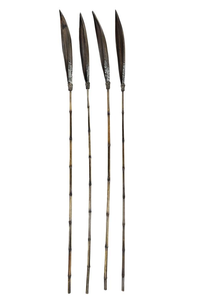 Grayson Lane 38985 Tall Decorative Brown and Black Coconut and Bamboo Wood Vase Fillers Set of 4