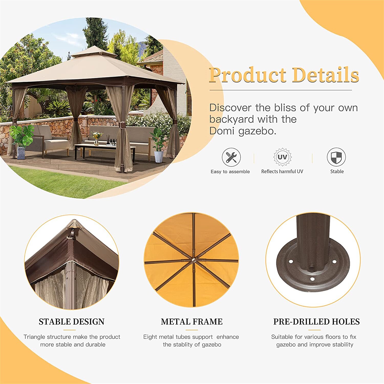 Mondawe MD-146WFUSTY Wood-Resin-Gazebos - View #3