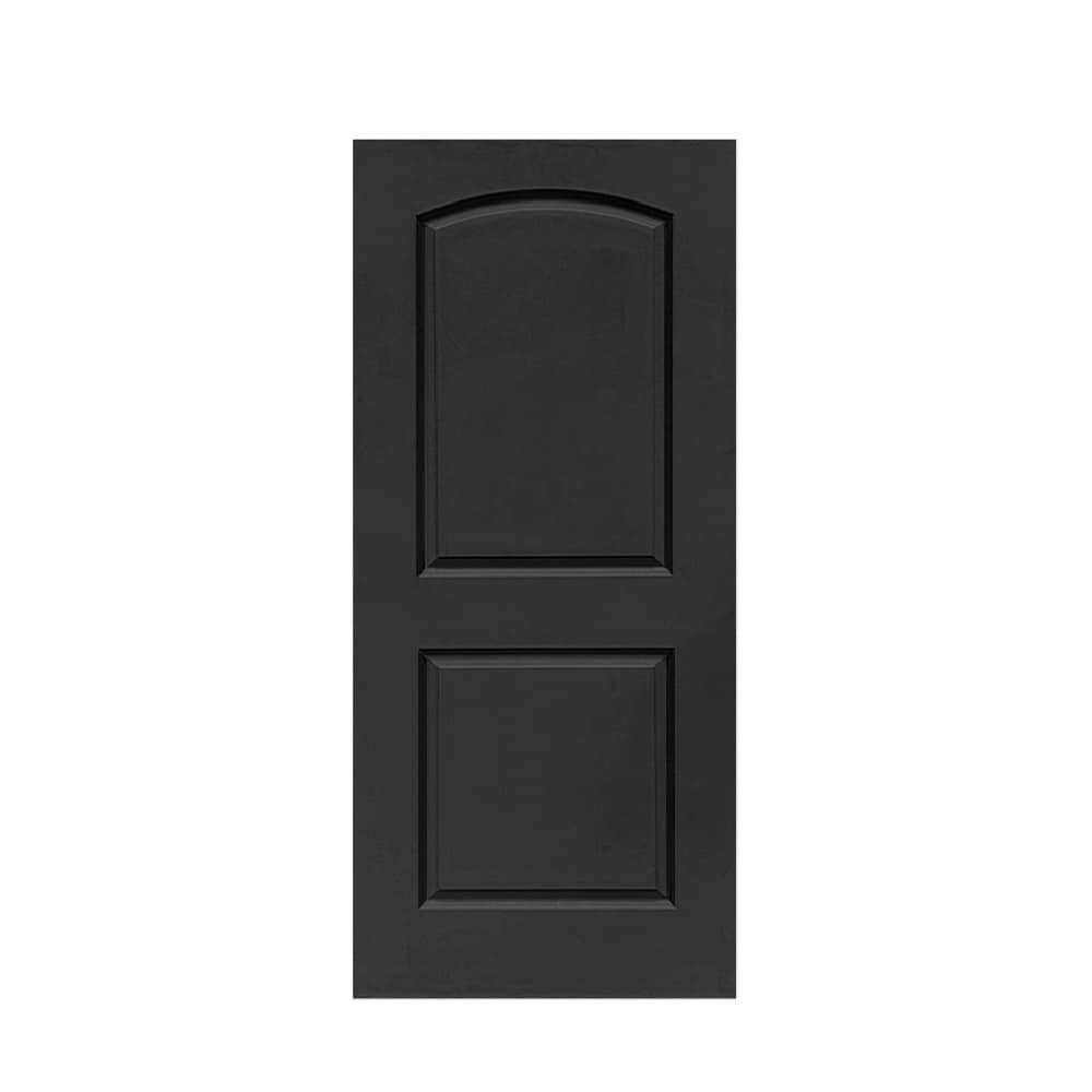 CALHOME PK-2PANEL-RD-30D 30-in x 80-in Black Stained MDF Hollow core Single Barn Door (Hardware Not Included)