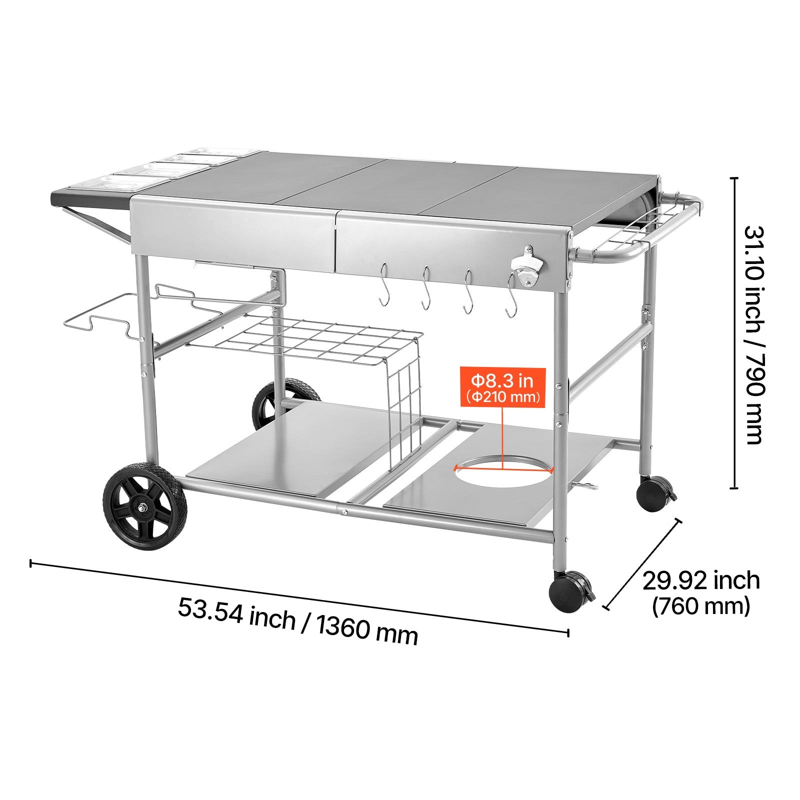 Angel Sar L2MJA430GCGS1 Grill-Carts-Grill-Stands - View #5