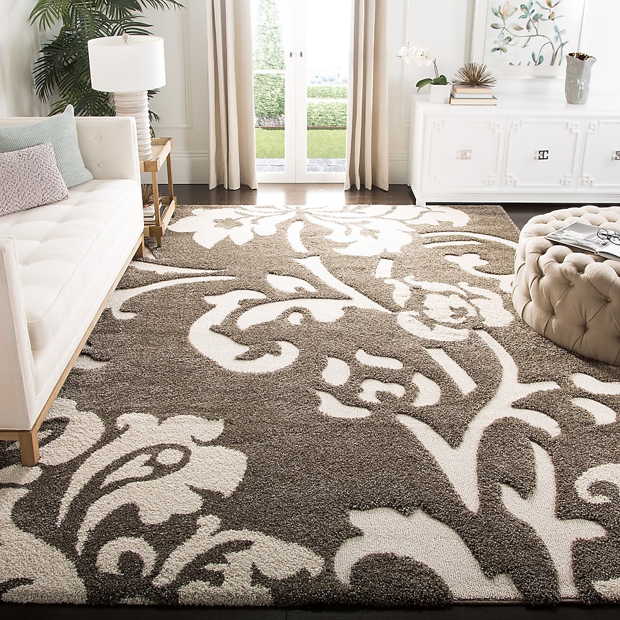 Safavieh Votive Shag 8 x 10 Dark Brown/Smoke Indoor Floral/Botanical Area Rug Safavieh Votive Shag 8 x 10 Dark Brown/Smoke Indoor Floral/Botanical Area Rug