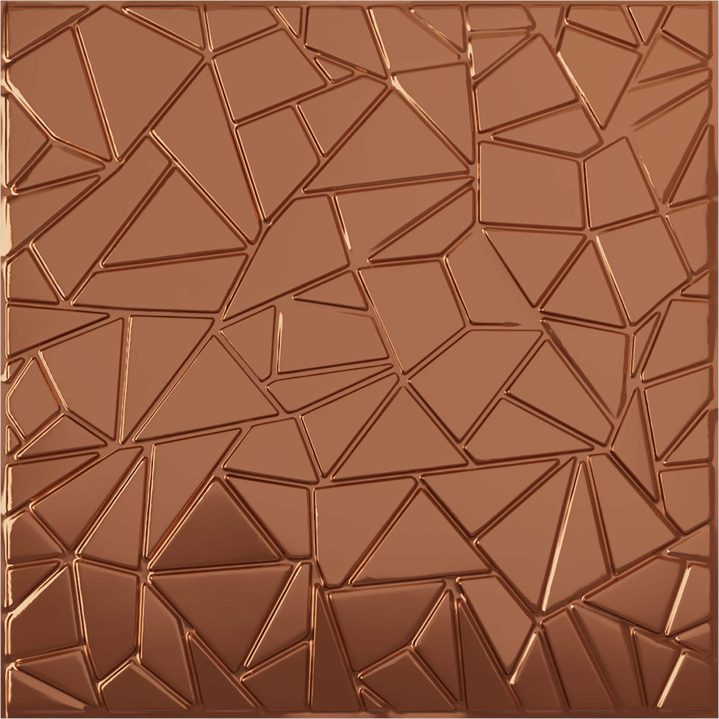 Ekena Millwork WP20X20EWBCO-CASE-12 19-5/8-in x 19-5/8-in Embossed Bright Coat Copper PVC Wall Panel 12 -Pack