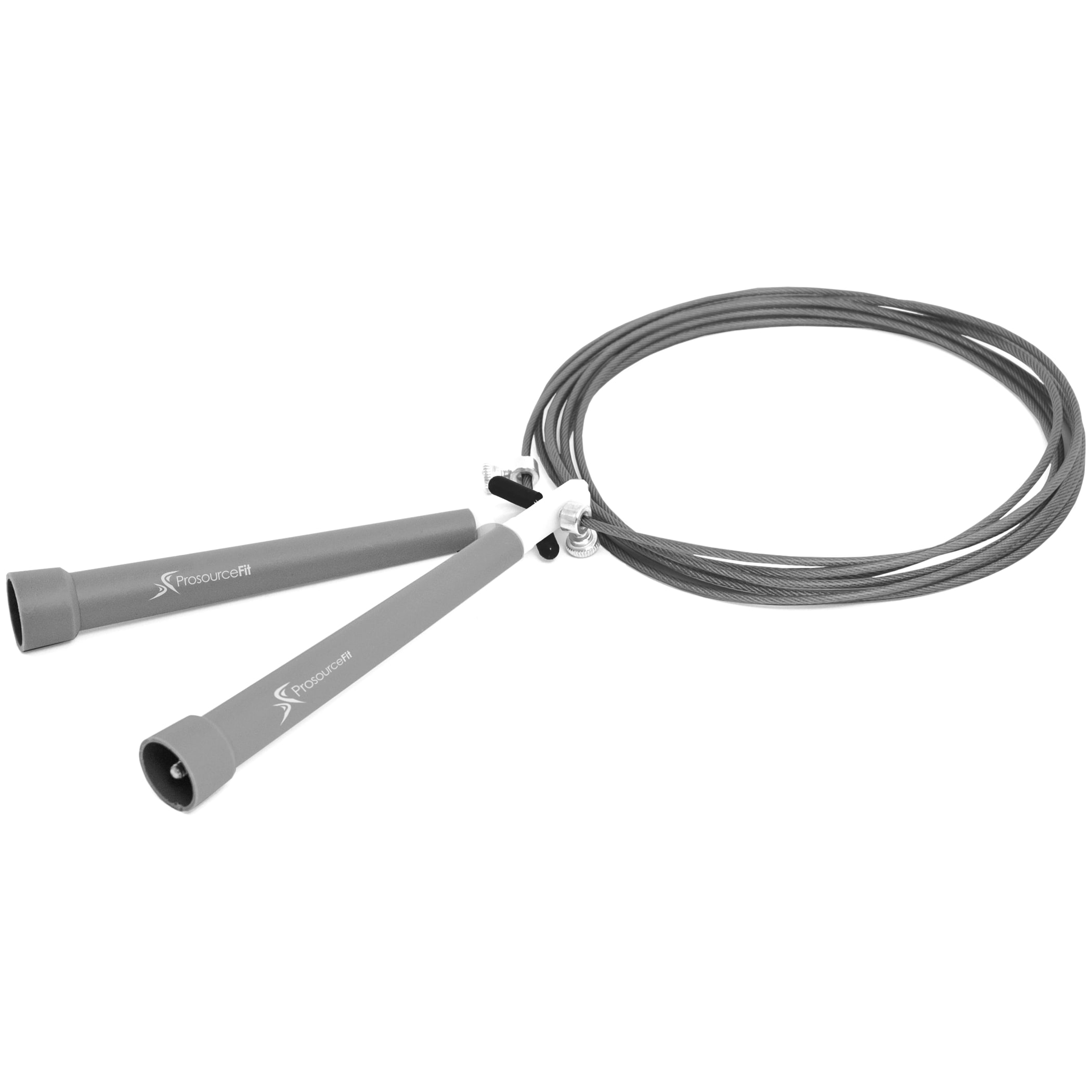 ProsourceFit PS1176GREY Speed Jump Rope- Grey Adjustable Speed Jump Rope