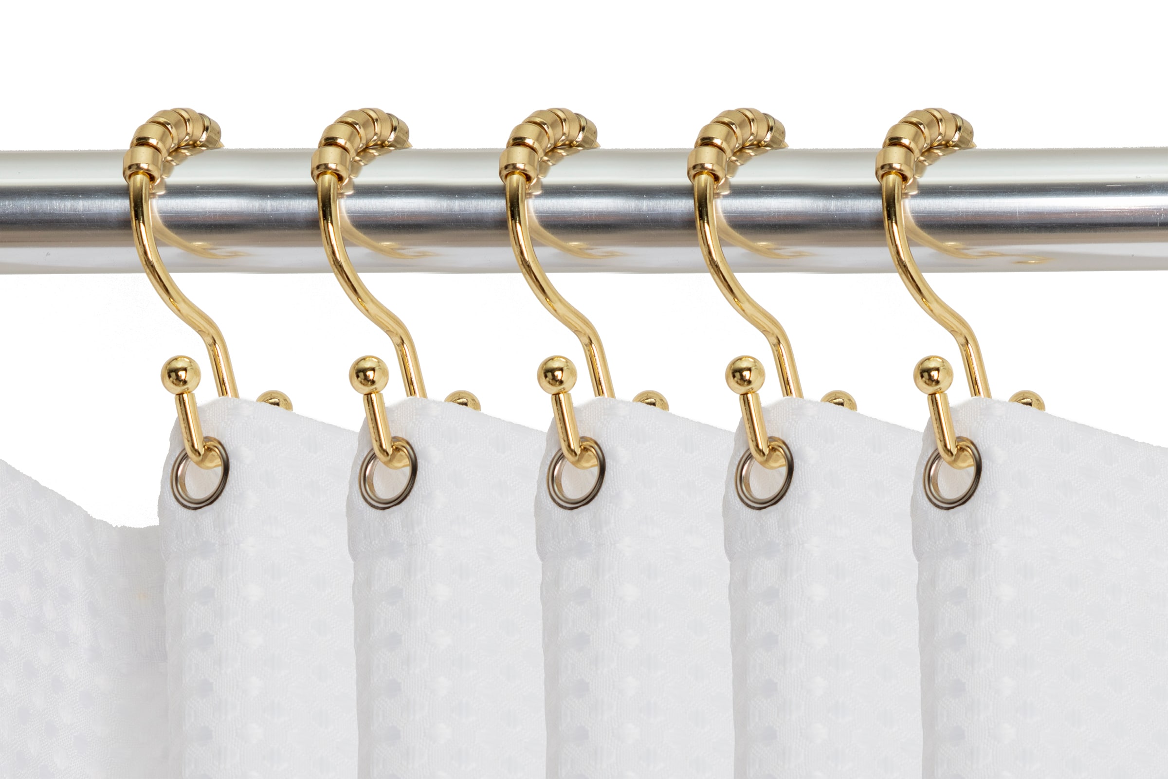 Utopia Alley Gold Iron Double Shower Curtain Hooks (12-Pack) at