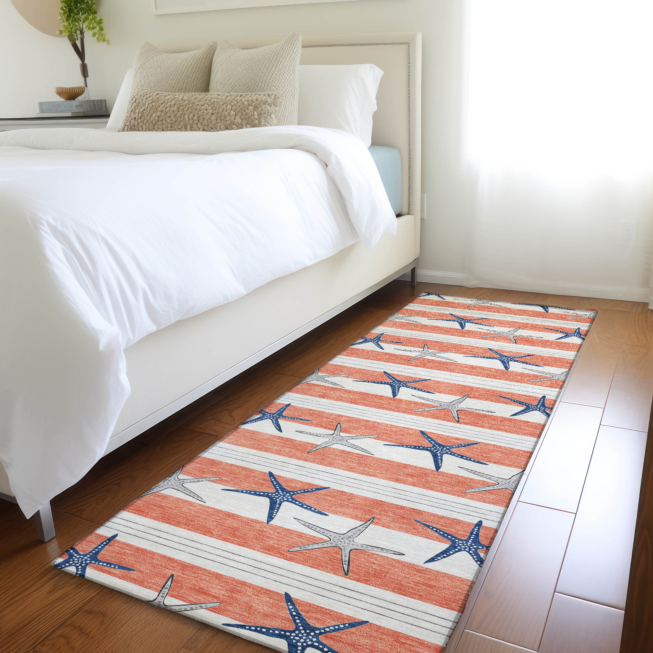 Addison Rugs AMF191CO2X8 Mayfield AMF191CO 2 x 7 (ft) Loomed Polyester Coral Rectangular Indoor Geometric Machine washable Area rug