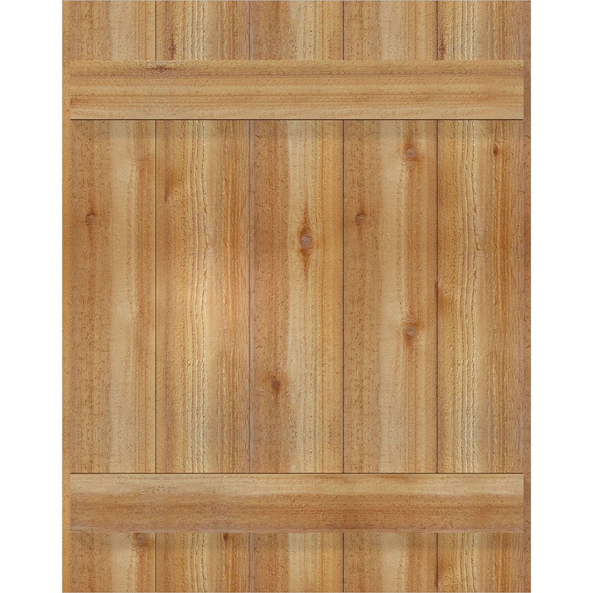Ekena Millwork RBJ06S26X034RWR 26.875-in W x 34-in H Unfinished Paintable/Stainable Board and batten Wood Exterior Shutters ( 2 -Pack )