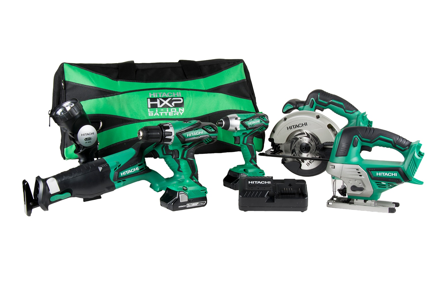 Schoolonderwijs Scenario Bezit Hitachi 6-Tool 18-volt Power Tool Combo Kit with Soft Case (2 Li-ion  Batteries Included and Charger Included) at Lowes.com