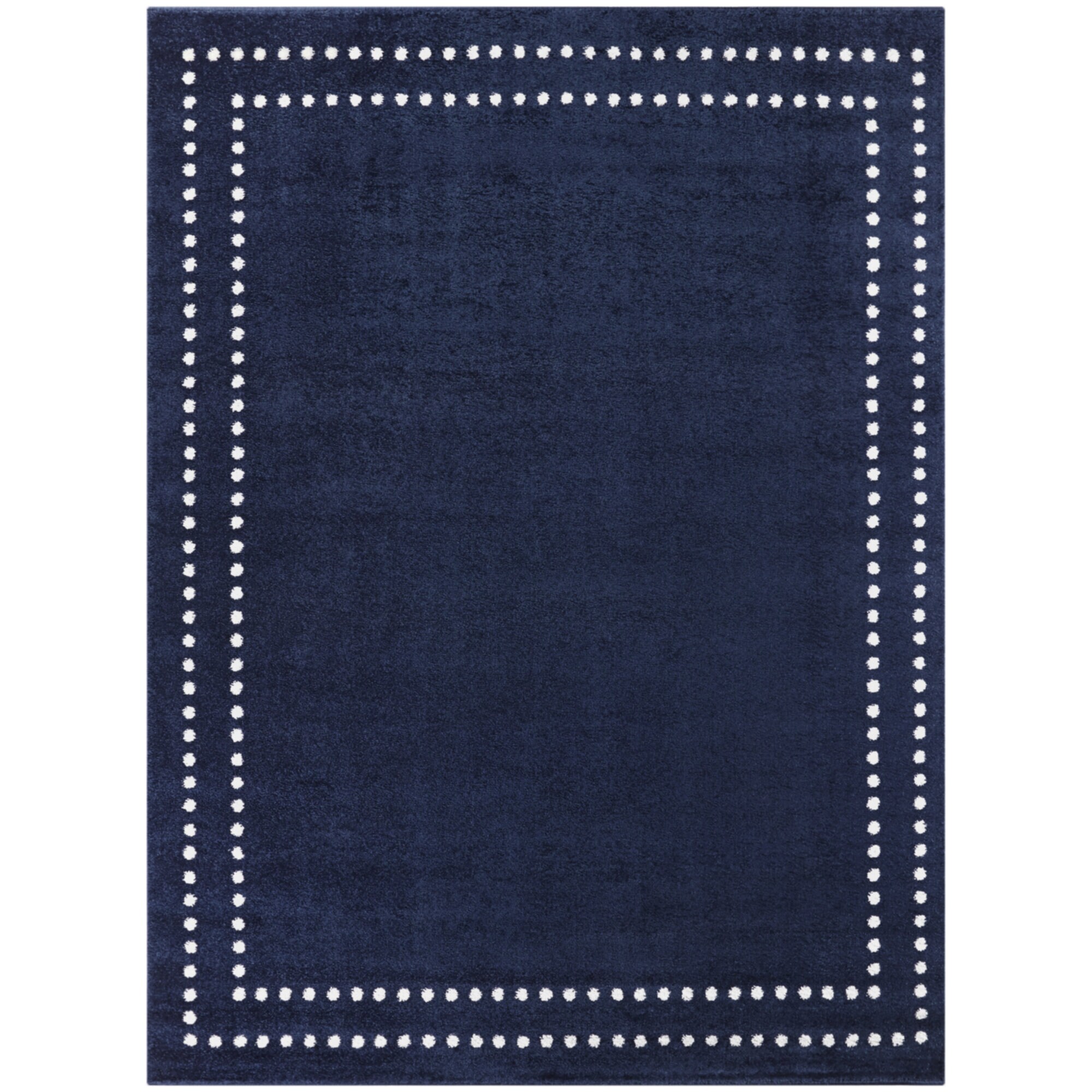 Navy Blue 5' x 7' Stain-Resistant Synthetic Area Rug