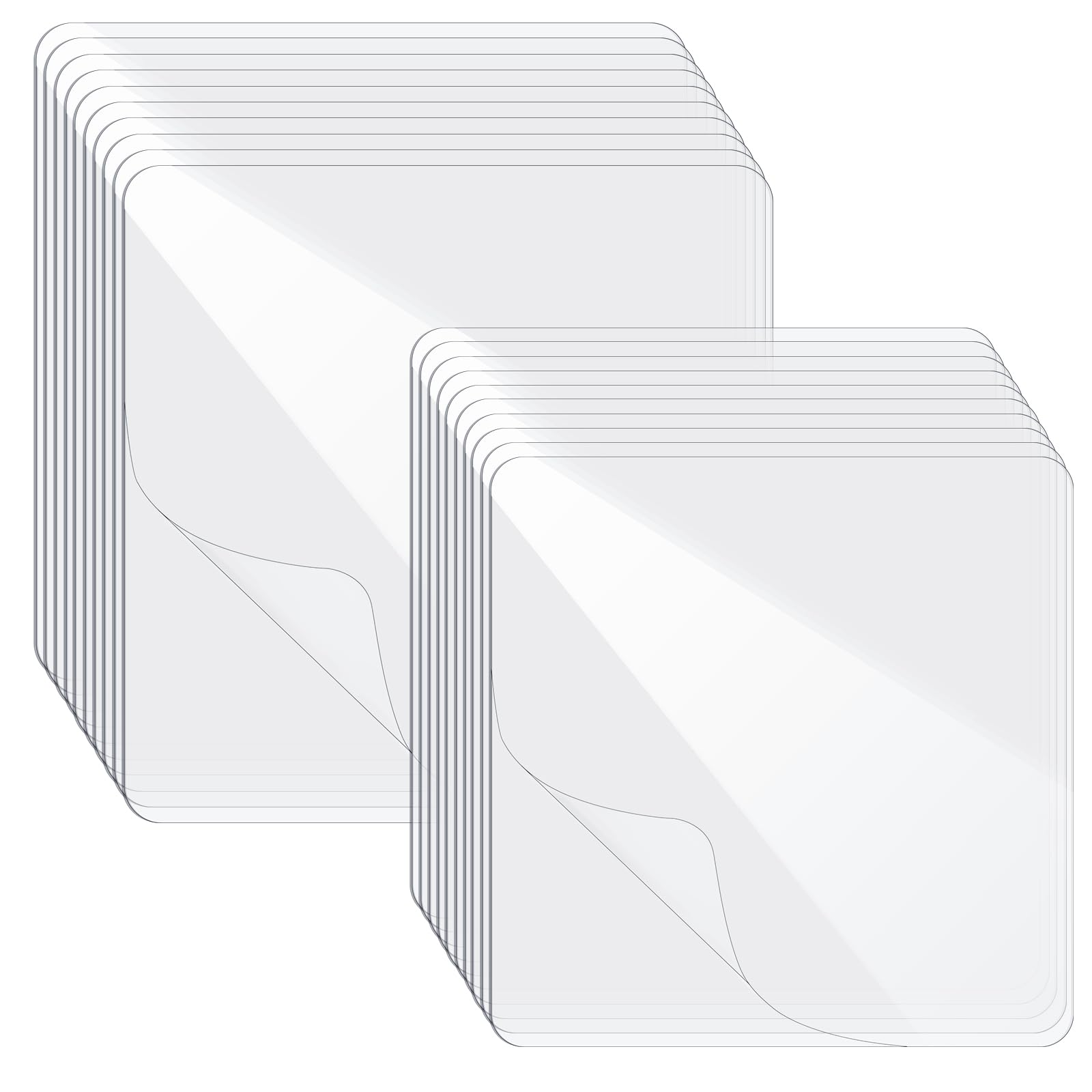 KHKFY  Clear Double Sided Mounting Tape Adhesive Pads 20 Pieces Heavy Duty Waterproof Square Stickers for Home Office Vehicle Use 2.4 Inch and
