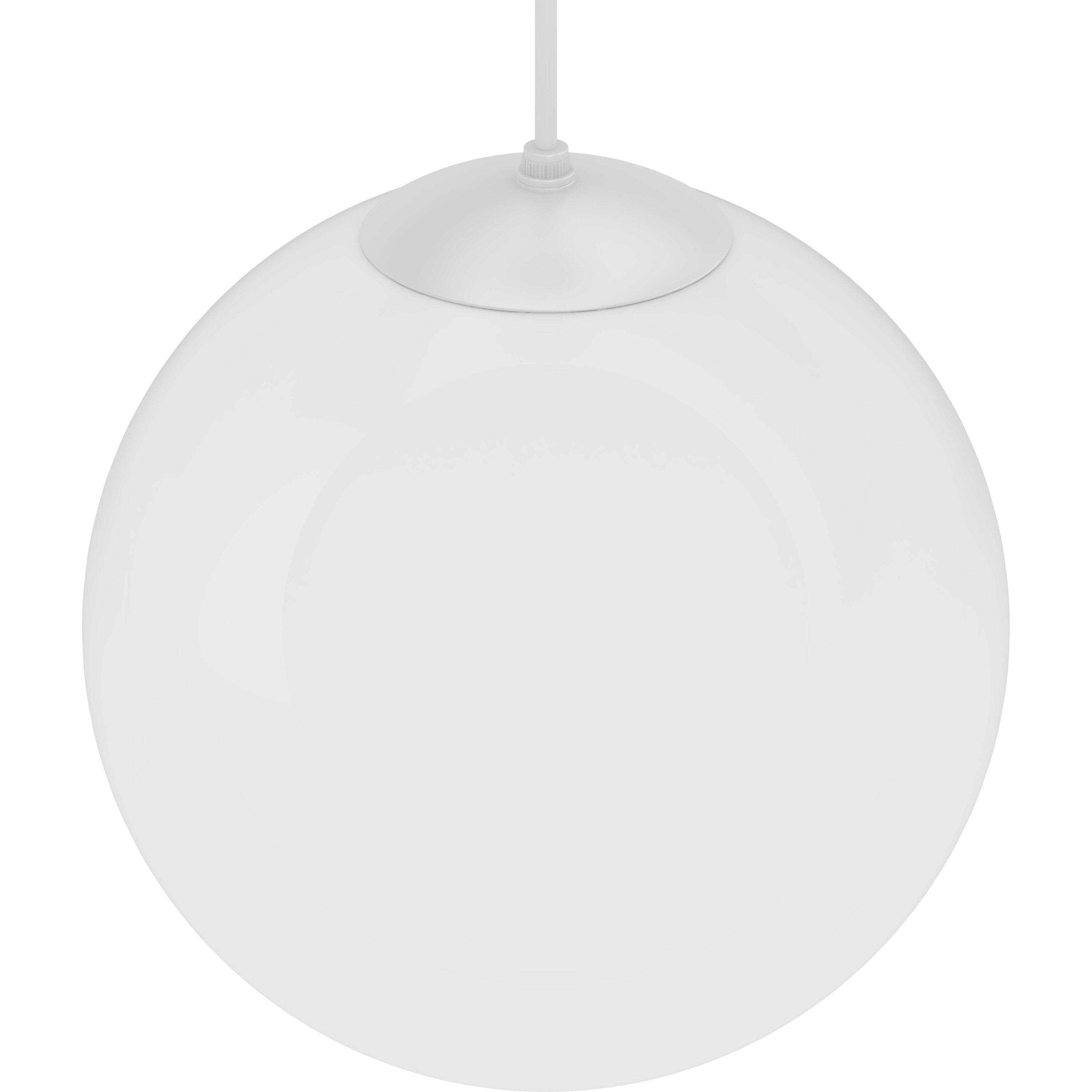 White Opal Glass Globe Pendant Light with Adjustable Cord