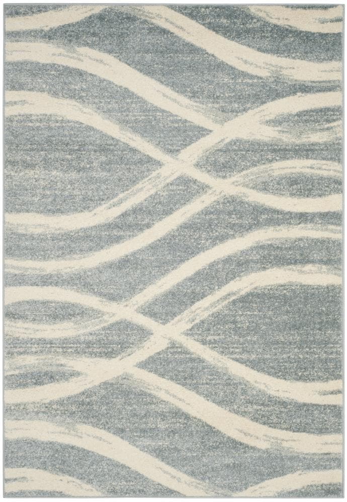 Safavieh ADR125T-6 Adirondack Rosten 6 x 9 (ft) Loomed Polypropylene Cream/Slate Rectangular Indoor Abstract Lodge Area rug