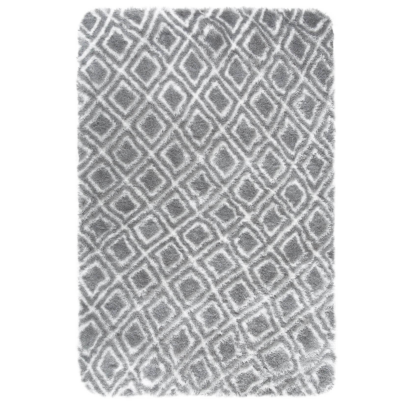 Qeetex LSN-PHO-10O3H5DJ 5 x 8 ft Polyester High Rebound Cotton Light Gray Rectangular Hallway Bathroom Entryway Kitchen Office Foldable Geometric Printed Modern Washable Area Rug