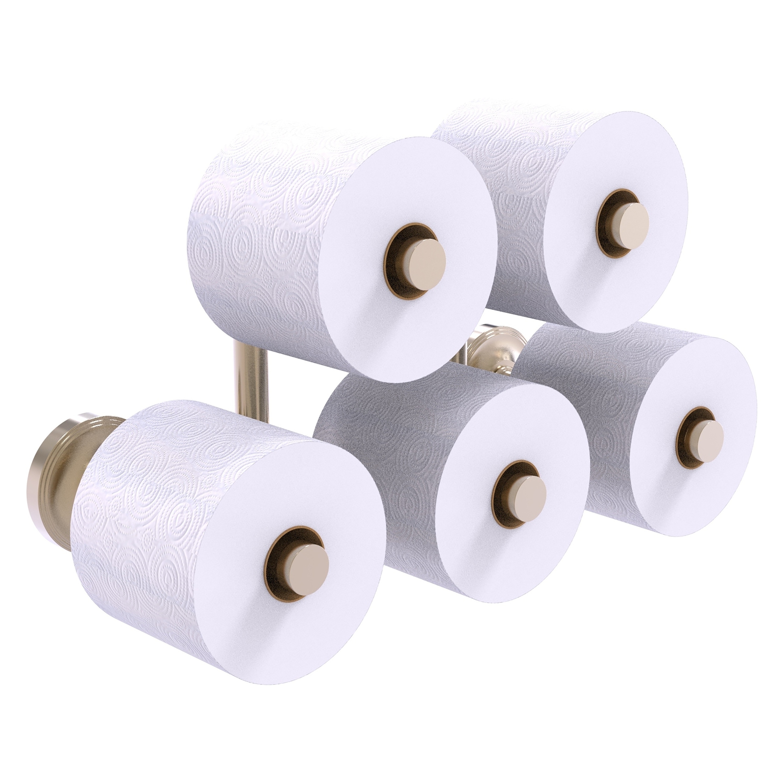 Allied Brass PR-24-5-PEW Prestige Regal Antique Pewter Wall mount Double post Toilet Paper Holder 5 -Rolls with Storage
