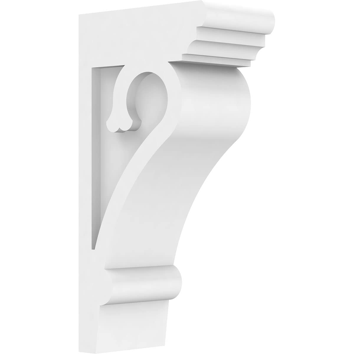 Ekena Millwork CORP03X05X10MAY 3-in x 5-in x 10-in Standard Mayflower Unfinished White PVC Paintable Corbel