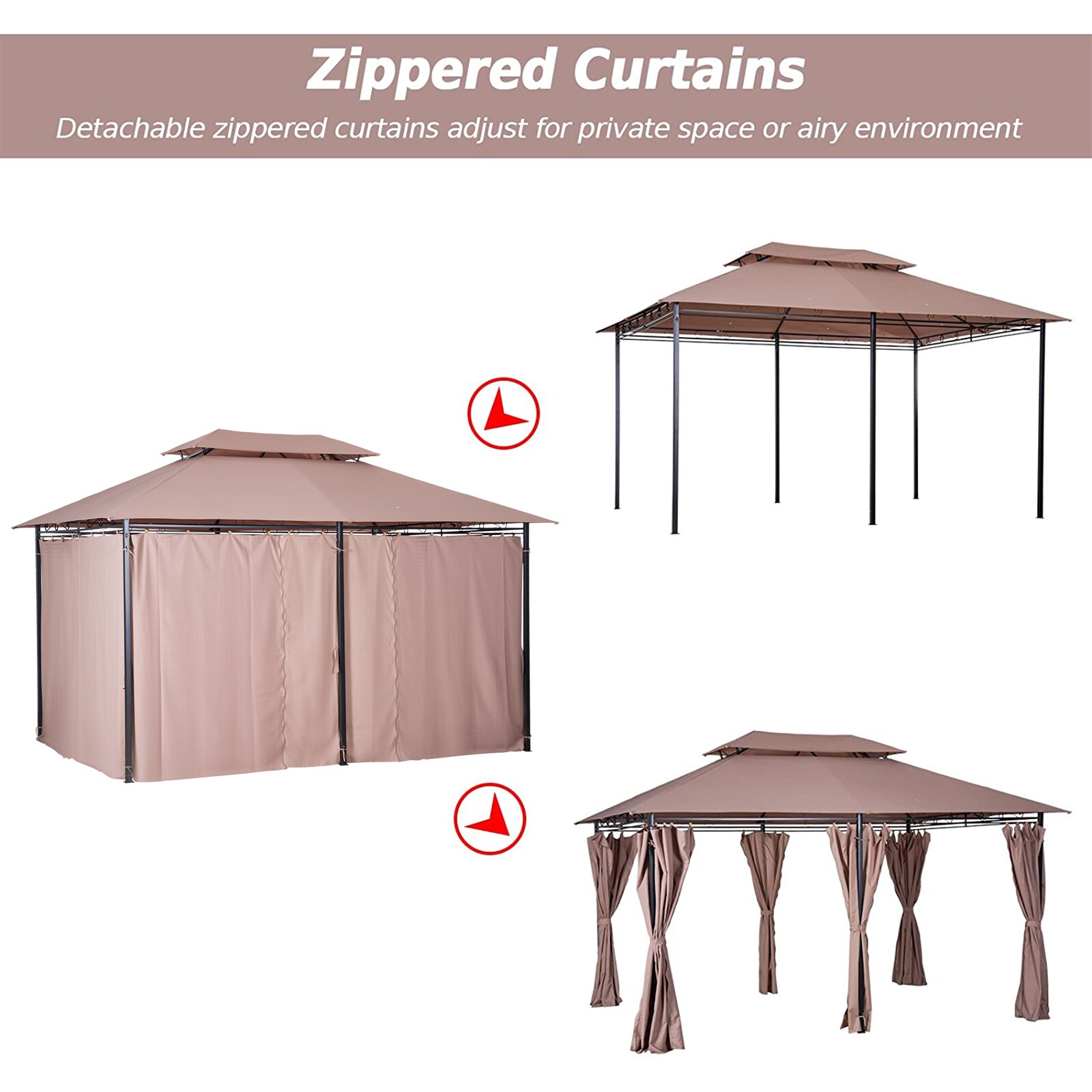 LIVIZA GAZ-SEN25PG67R Wood-Resin-Gazebos - View #7
