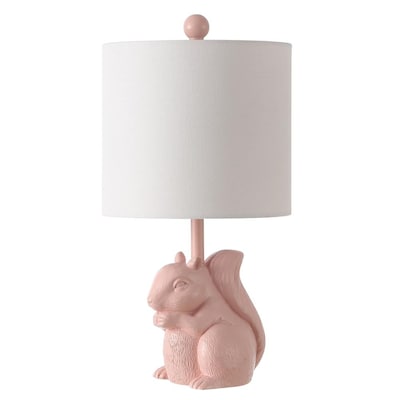 Pink Led Rotary Socket Table Lamp, Grey Bunny Lamp Shade
