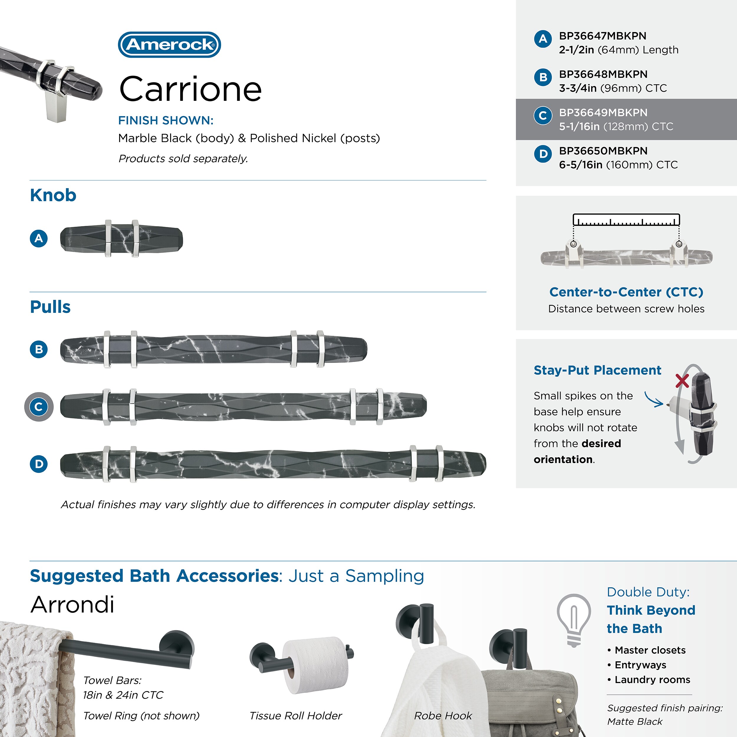 Amerock BP36649MBKPN Cabinet-Pulls - View #9