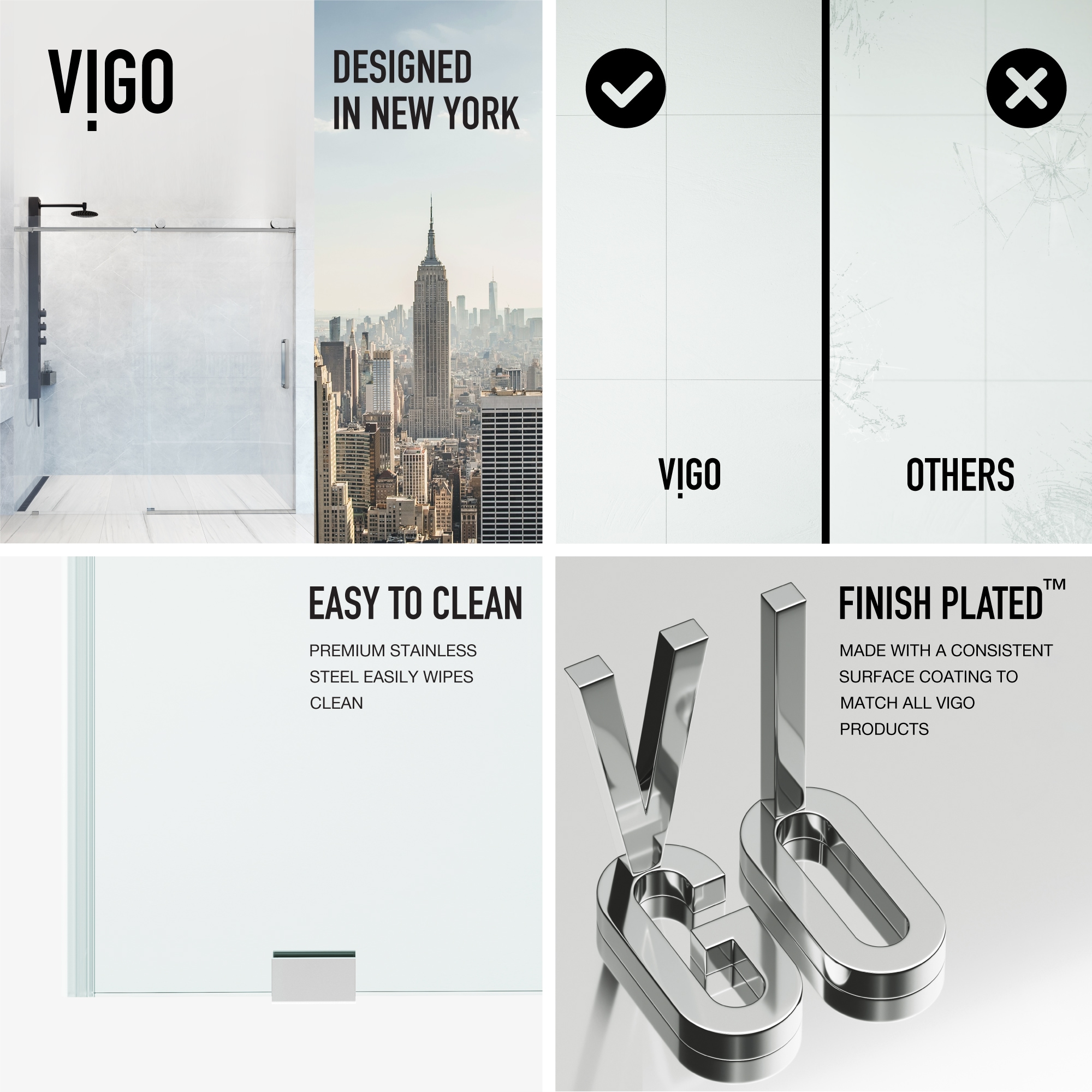 VIGO VG6041CHCLSC6076 Shower-Doors - View #5