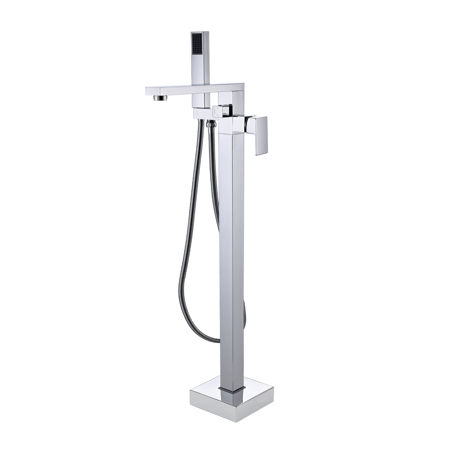 Topcraft Chrome 1-handle Freestanding Low-arc Bathtub Faucet with Hand Shower ( Valve Included )