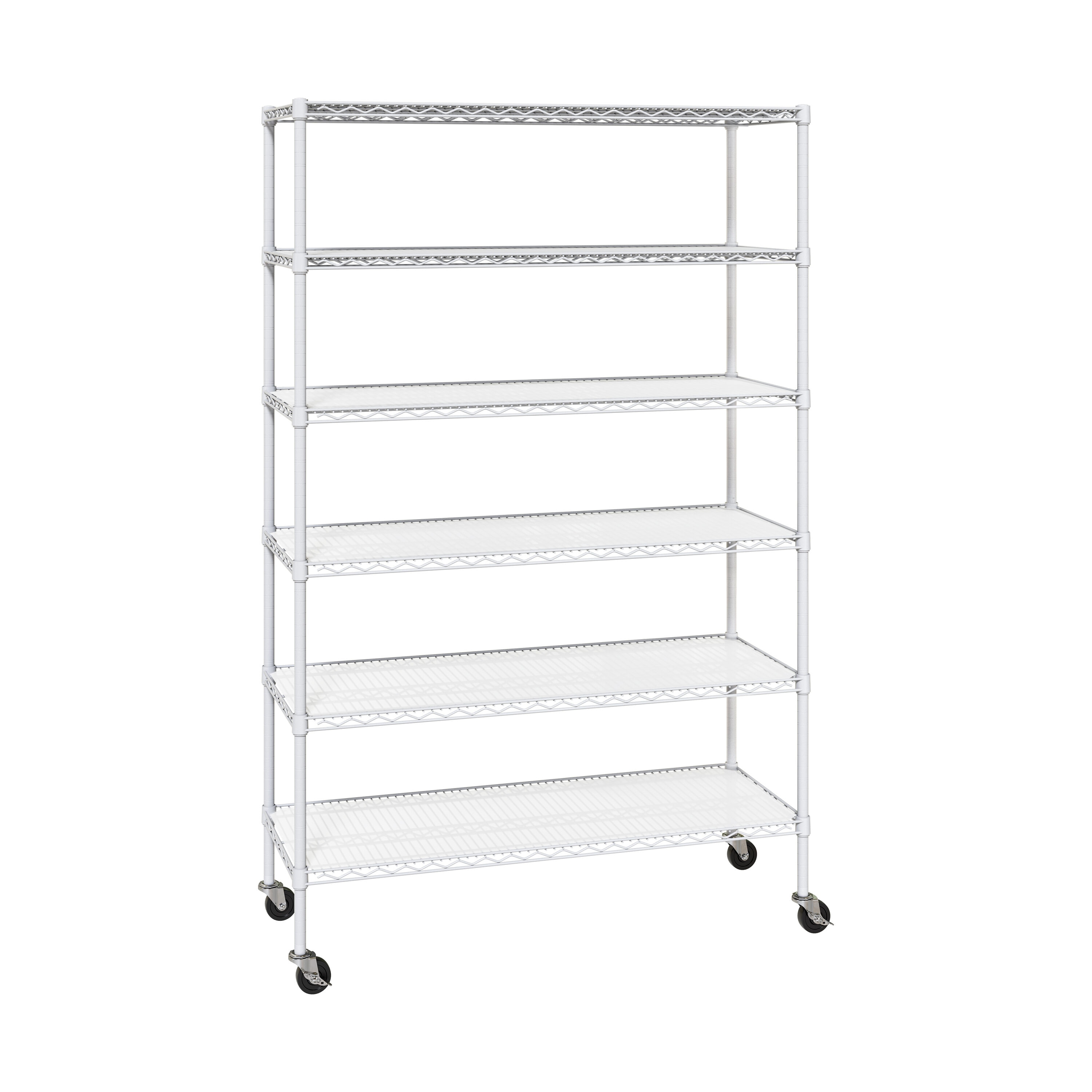 Seville Classics SHE18499VB Steel Heavy Duty 6 -Tier Utility shelving unit ( 48-in W x 18-in D x 75.5-in H ) ( White , ( 1000-lb lbs. Capacity Per Shelf )