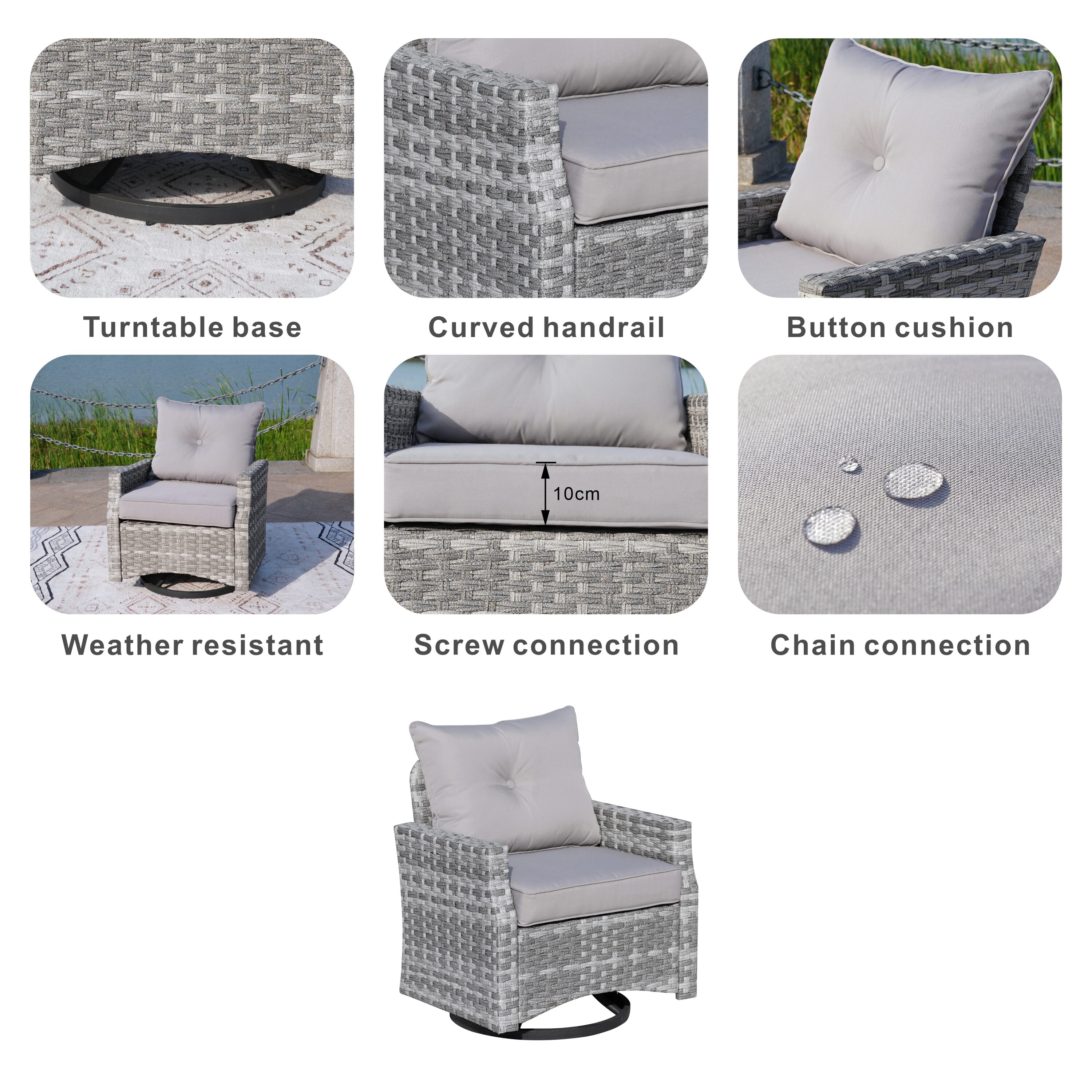 Direct Wicker DWG-2334SC&2170-GR Outdoor-Gas-Firepits - View #9
