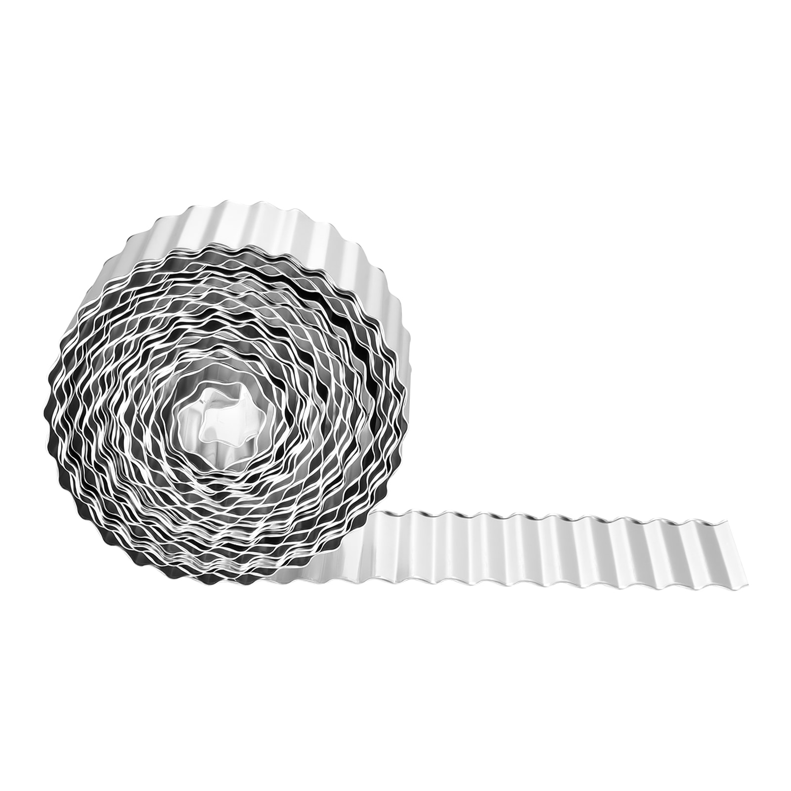 Numhew 50ft L 6in H 1-Piece Galvanized Steel Silver Landscape Edging