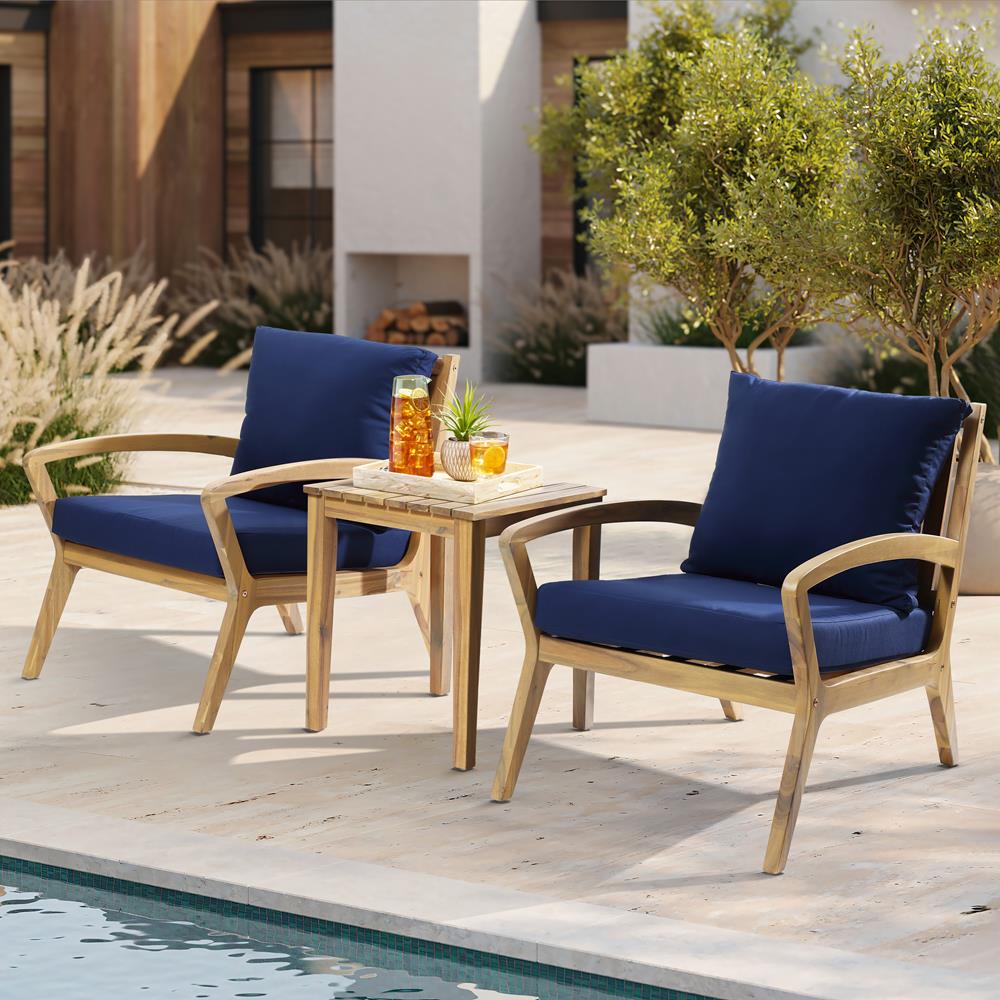 LuxenHome WHOF1906-BL Patio-Conversation-Sets - View #2