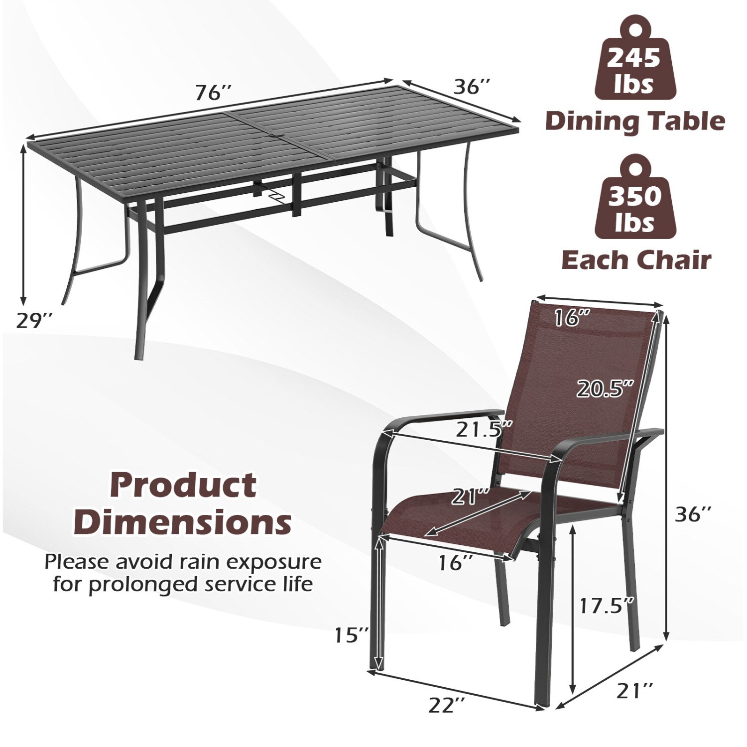 LIVIZA TDS13158DK13155CF4 Patio-Dining-Sets - View #3