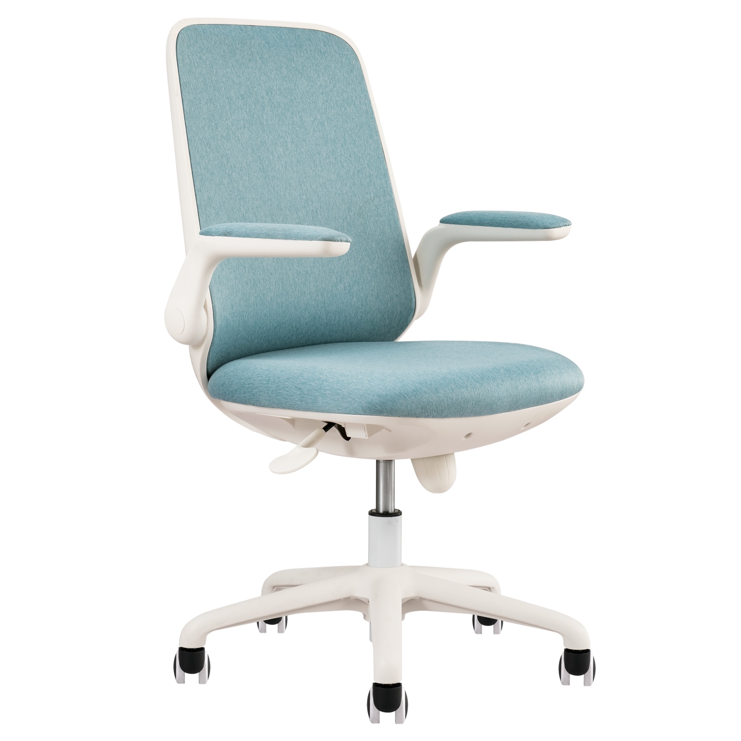 XIZZI ML101 Blue and White Contemporary Ergonomic Adjustable Height Swivel Upholstered Task Chair
