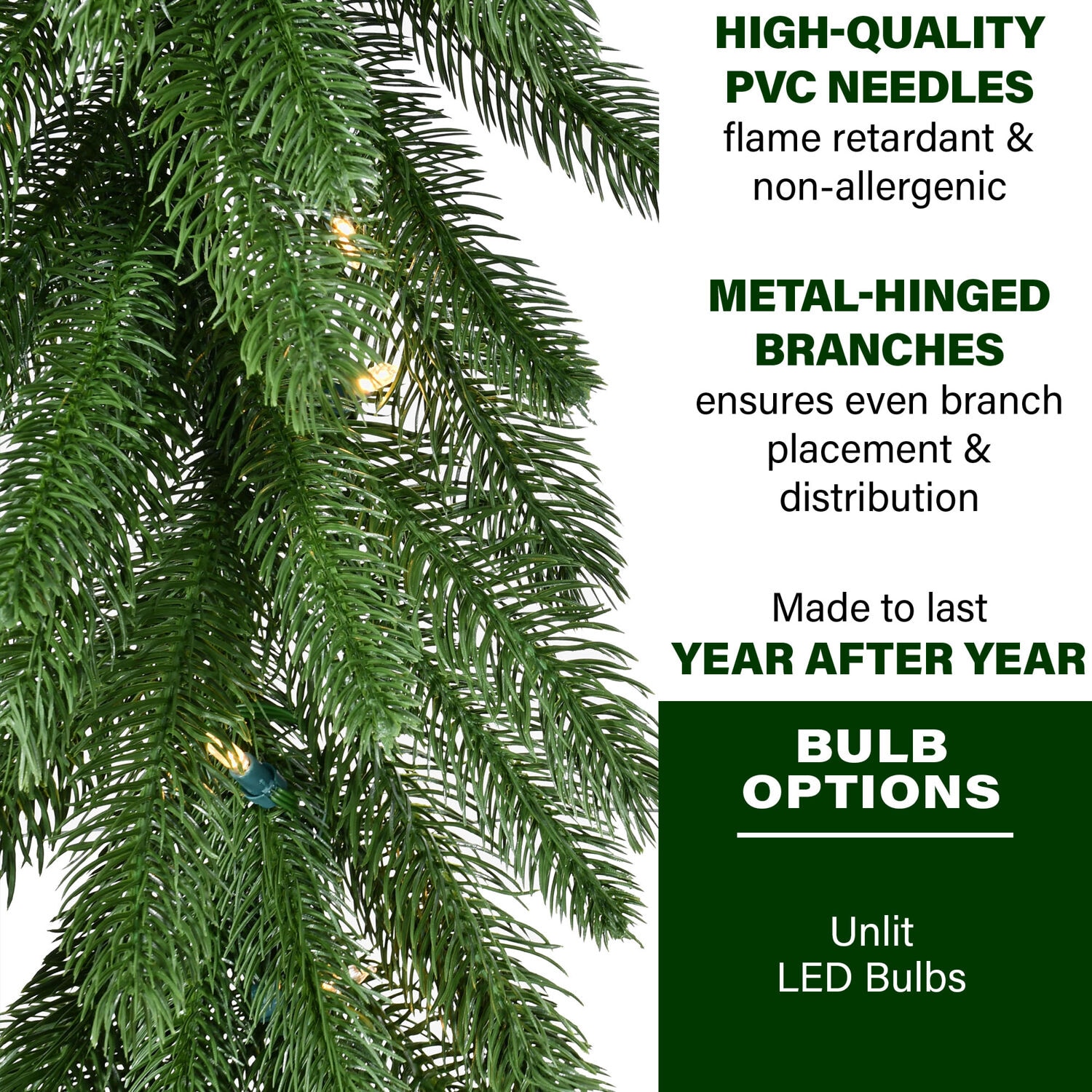 Fraser Hill Farm FFGF108GL-5GR Artificial-Christmas-Garland - View #3