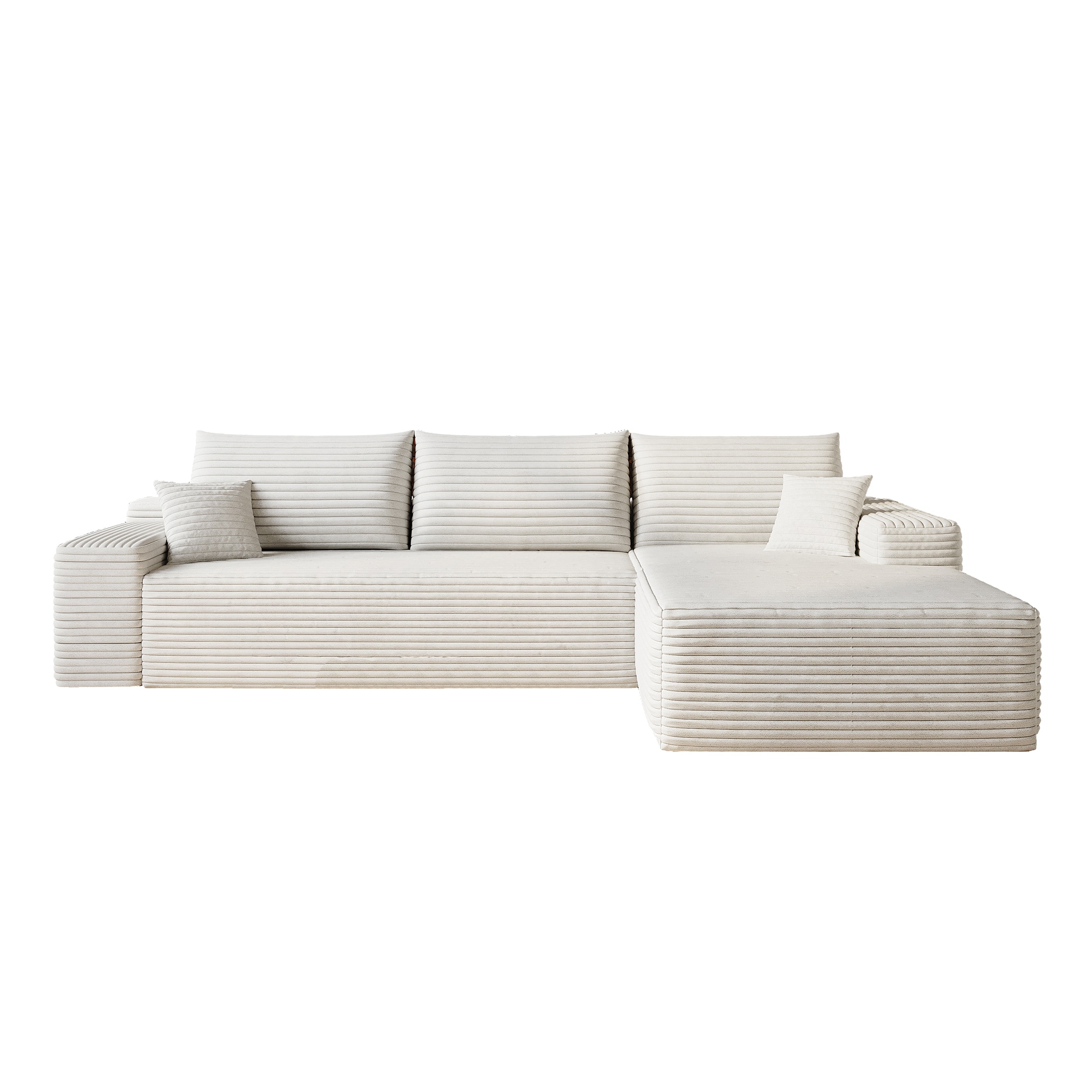 Bybafun YE9600031 107.5-in W Modern White 3-seater Sectional