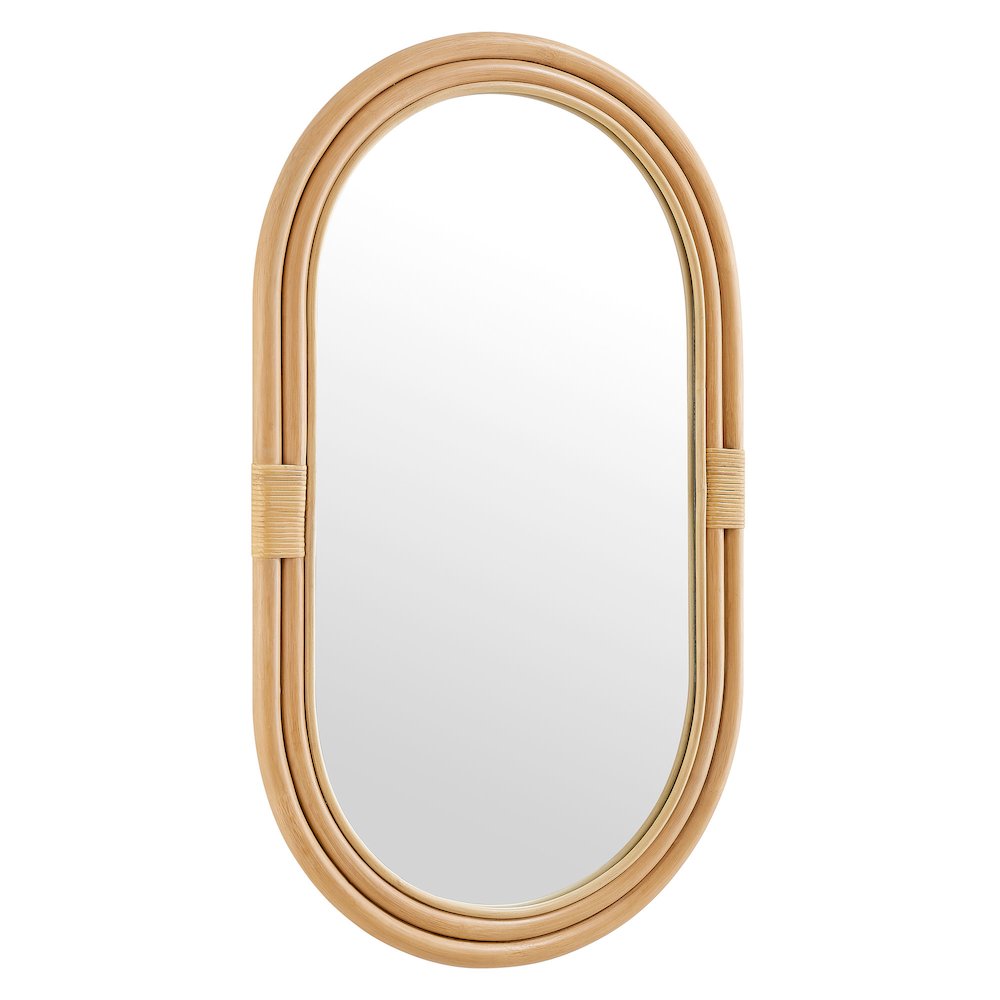 Modway  Corsica Oval Rattan Wall Mirror in Natural
