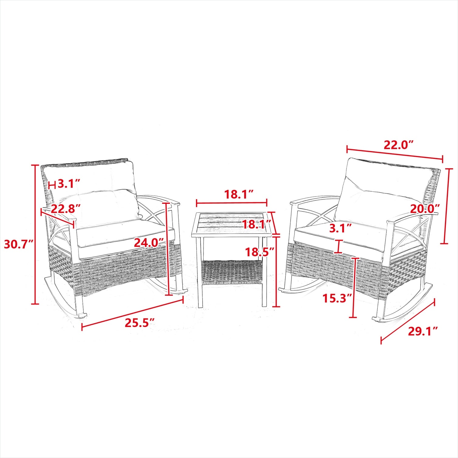 SunJet C1XRBK49O720 Patio-Conversation-Sets - View #2