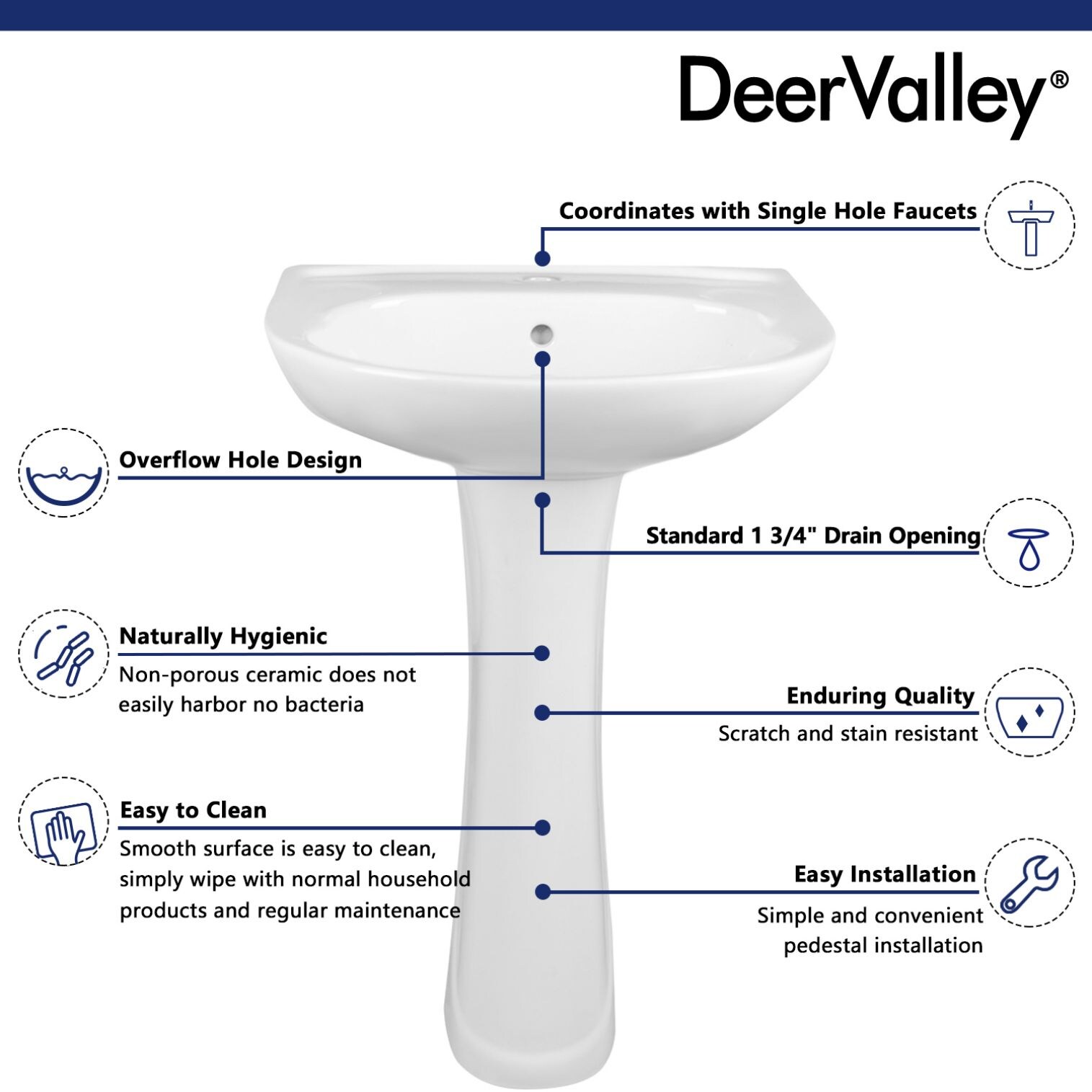 DeerValley DV-1P525 Complete-Pedestal-Lavatories - View #8