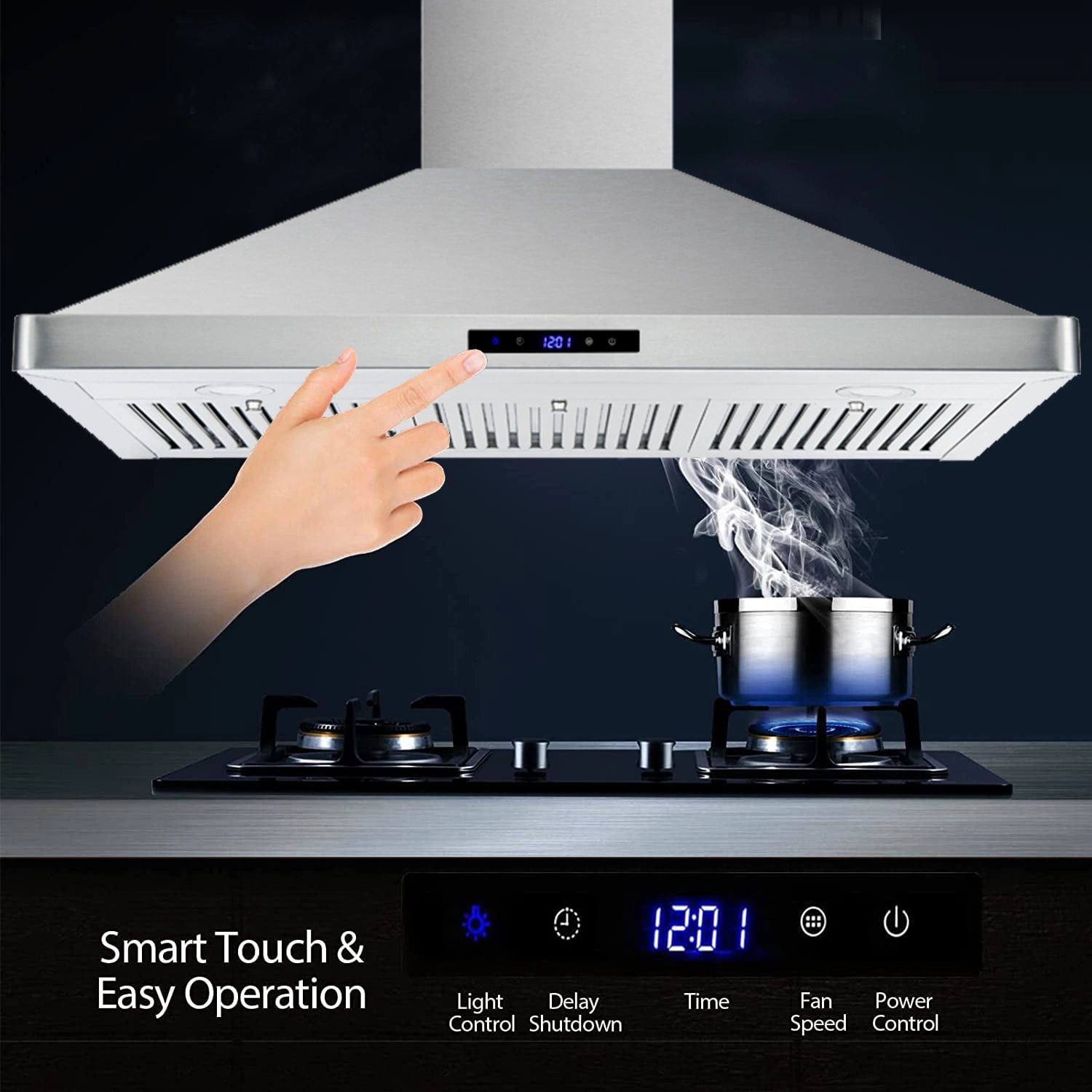 Kahomvis GEHT-QPC2-UC7 Wall-Mounted-Range-Hoods - View #7