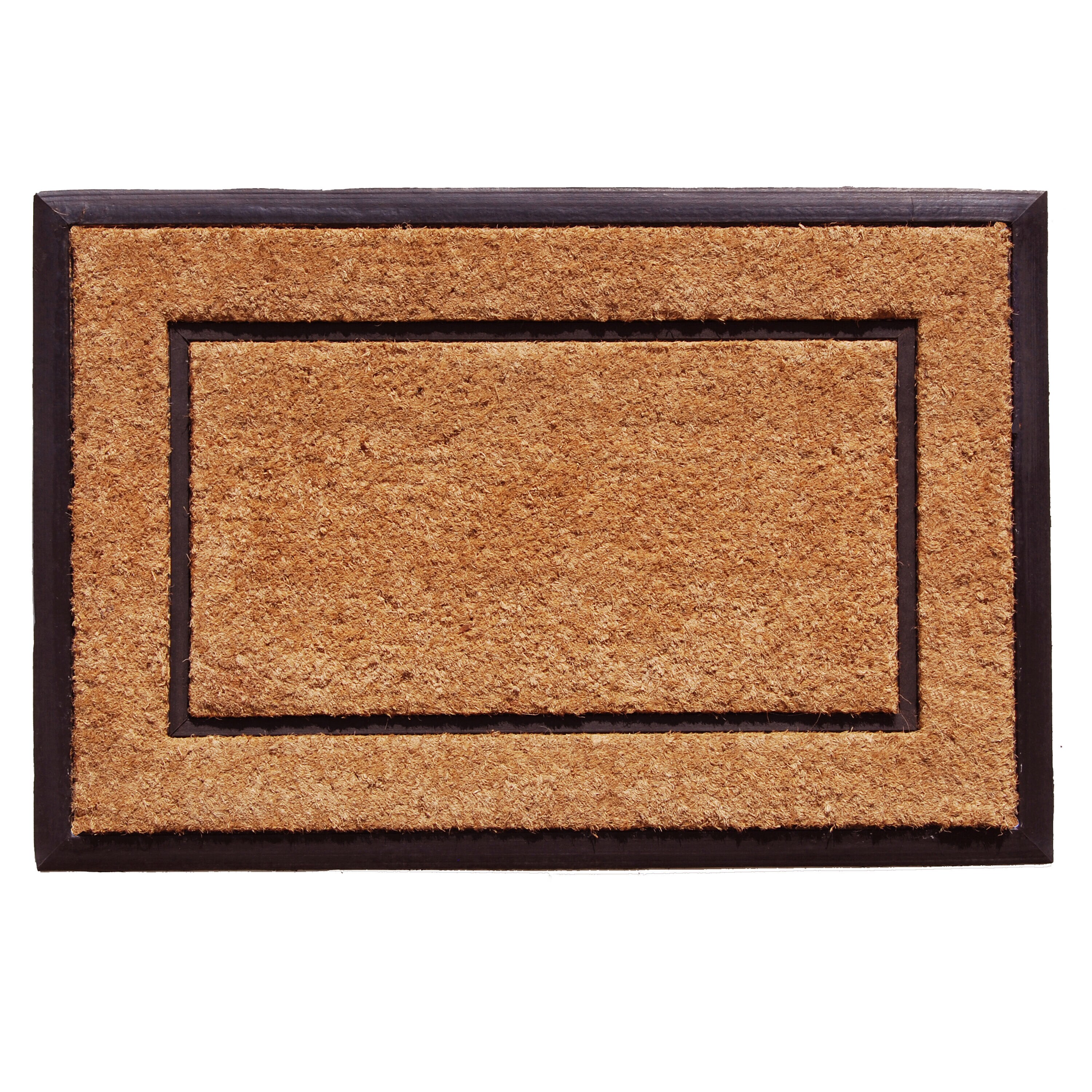 Callowaymills 3-ft x 4-ft Natural, Black Coir/Vinyl Rectangular Indoor ...