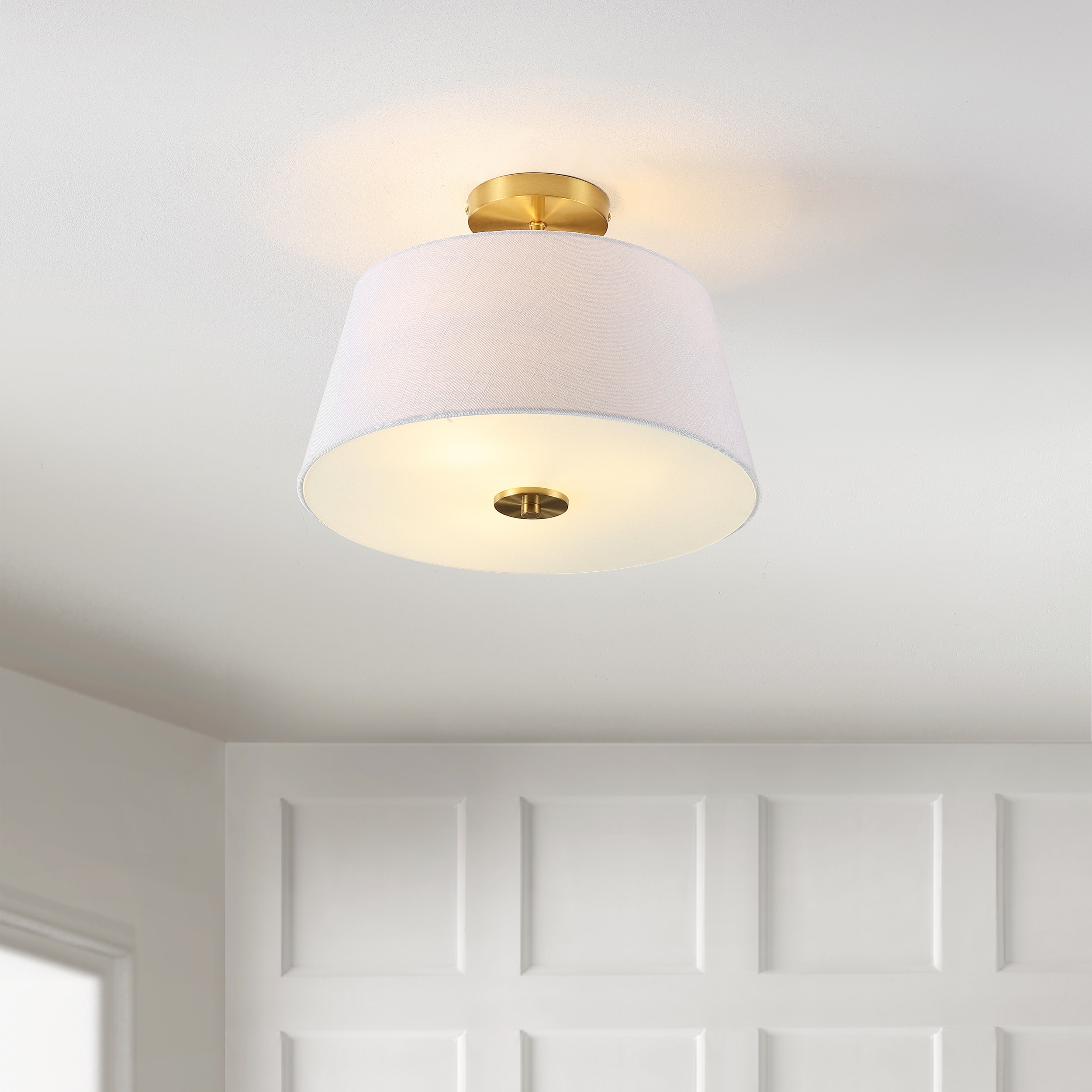 Isabella 15" Gold Brass LED Flush Mount Ceiling Light