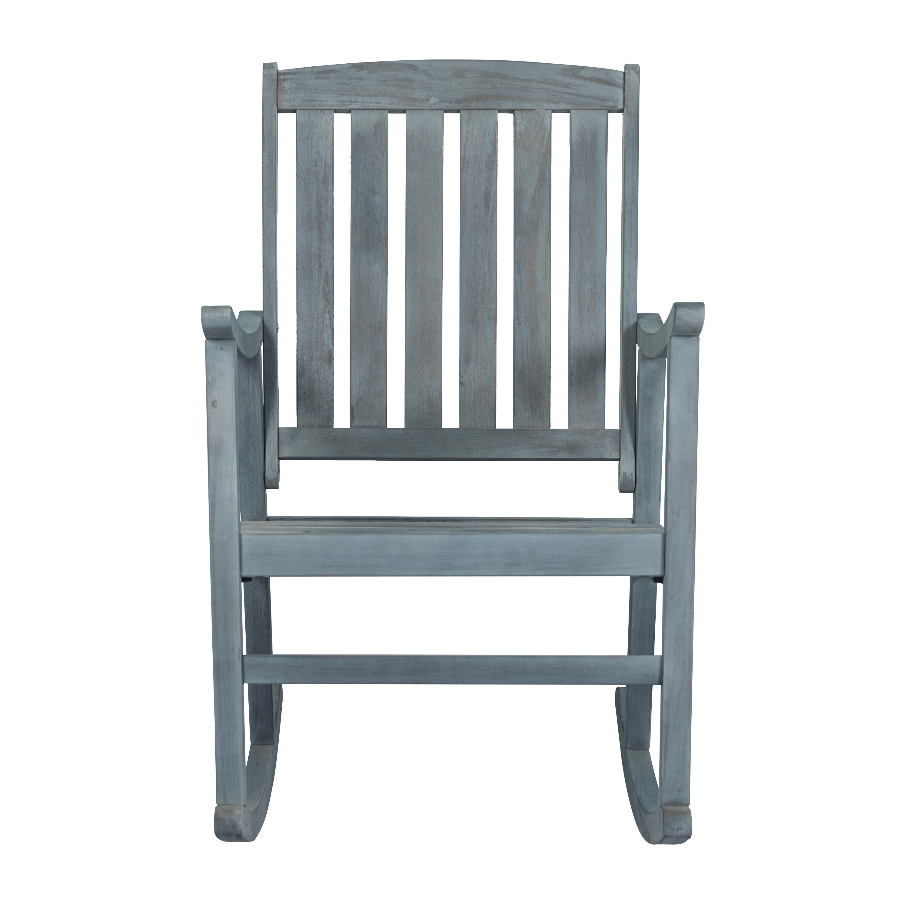 JONATHAN Y Penny Slat Back Classic Traditional Gray Wood Frame Rocking   62980638 