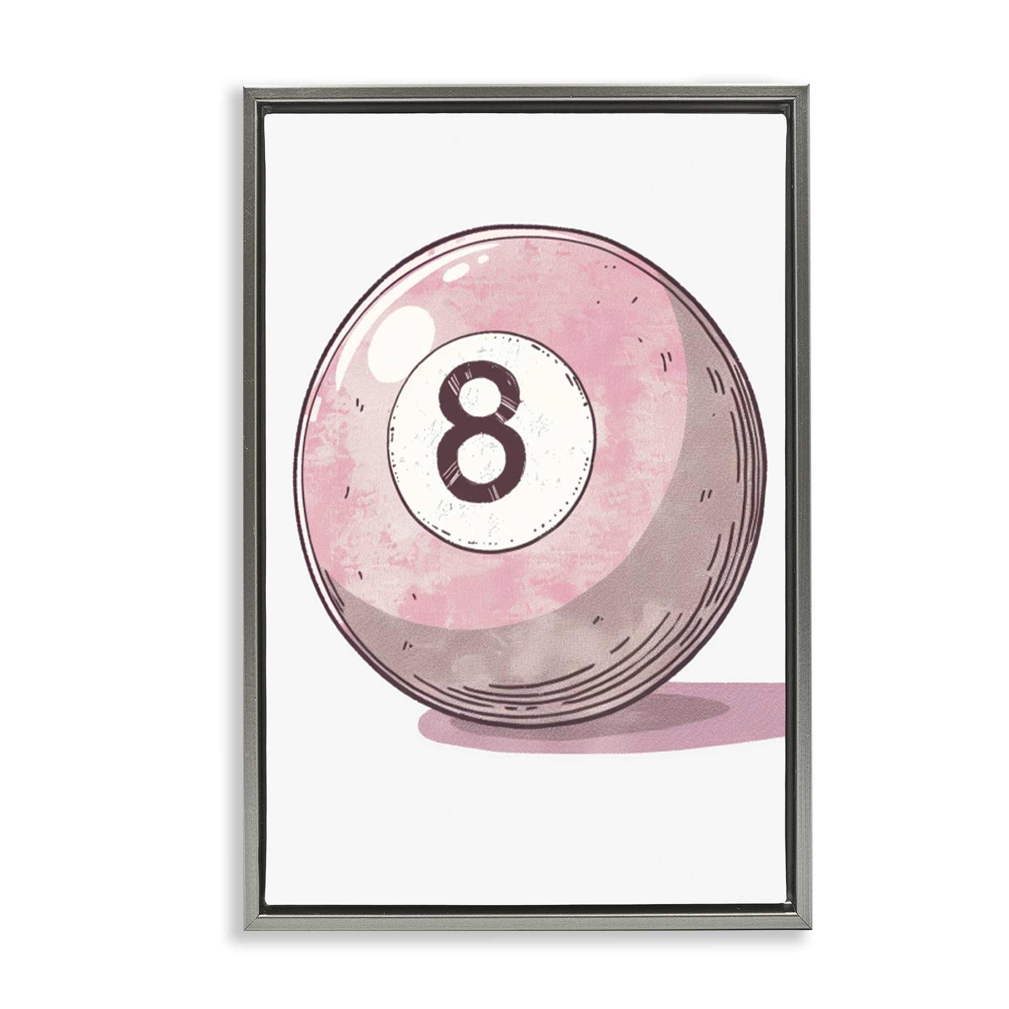 Stupell Industries BT-664-FFL-16X24 Pastel Eight Ball Floating Frame design by LSR Design Studio