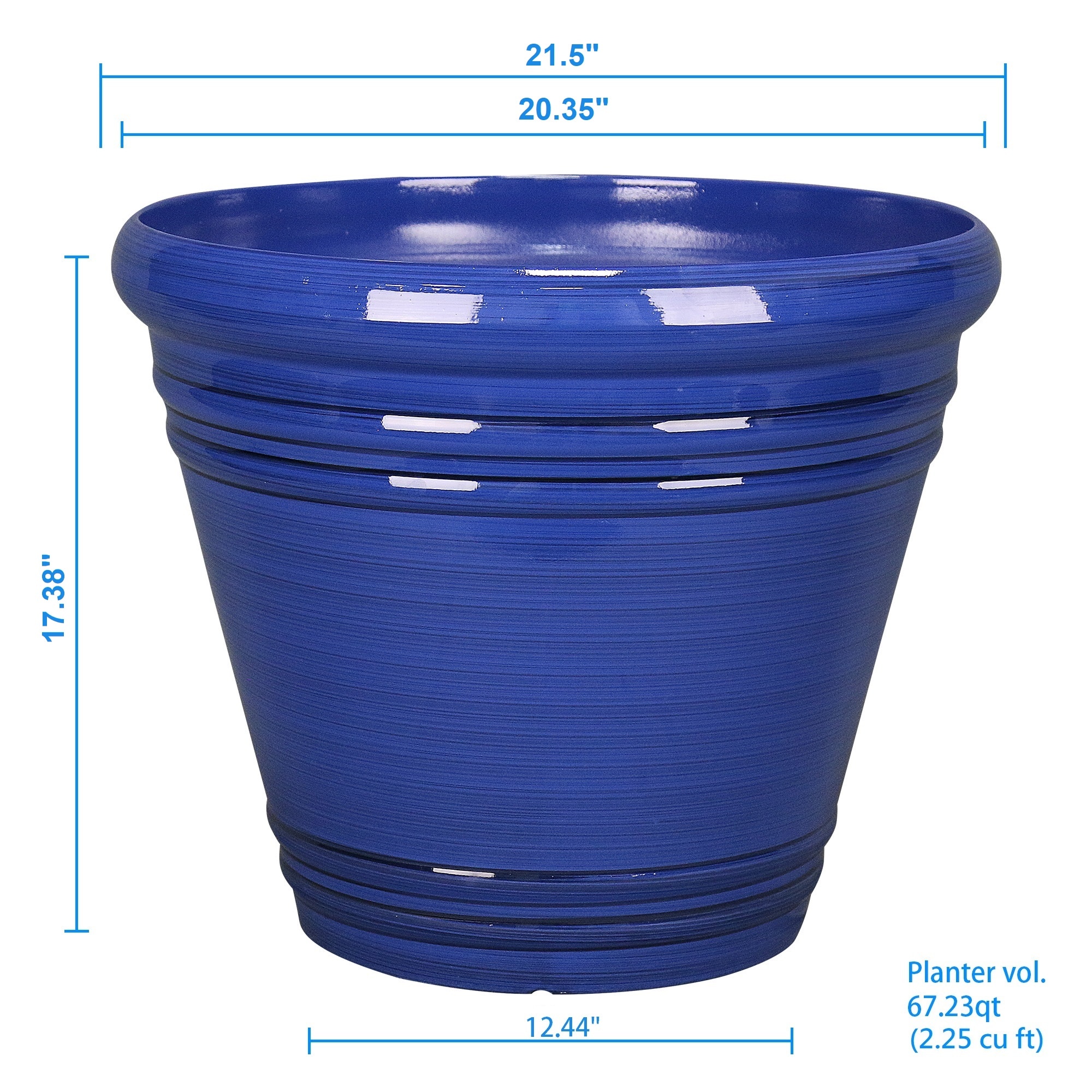 Bright blue 3 gallon felt planter