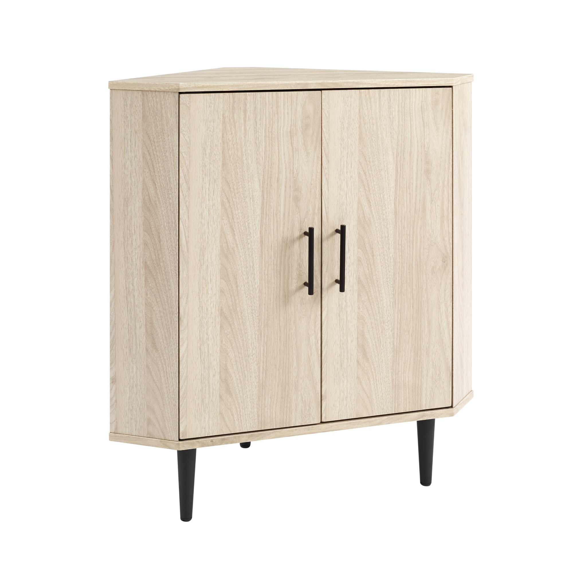 LOVMOR SF-M-B185P244037 Contemporary 2Door MixedMaterial Corner Accent Cabinet Birch