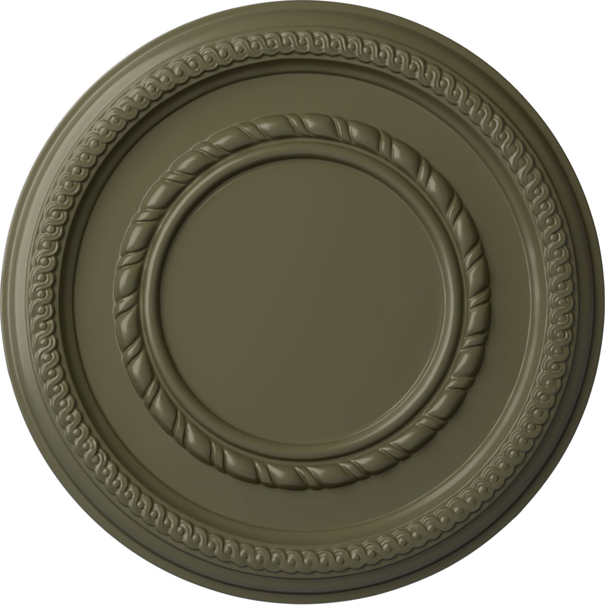 Ekena Millwork CM12FEPTF Federal Roped Small 12.5-in W x 12.5-in L Painted Turtle Polyurethane Whole Ceiling Medallion