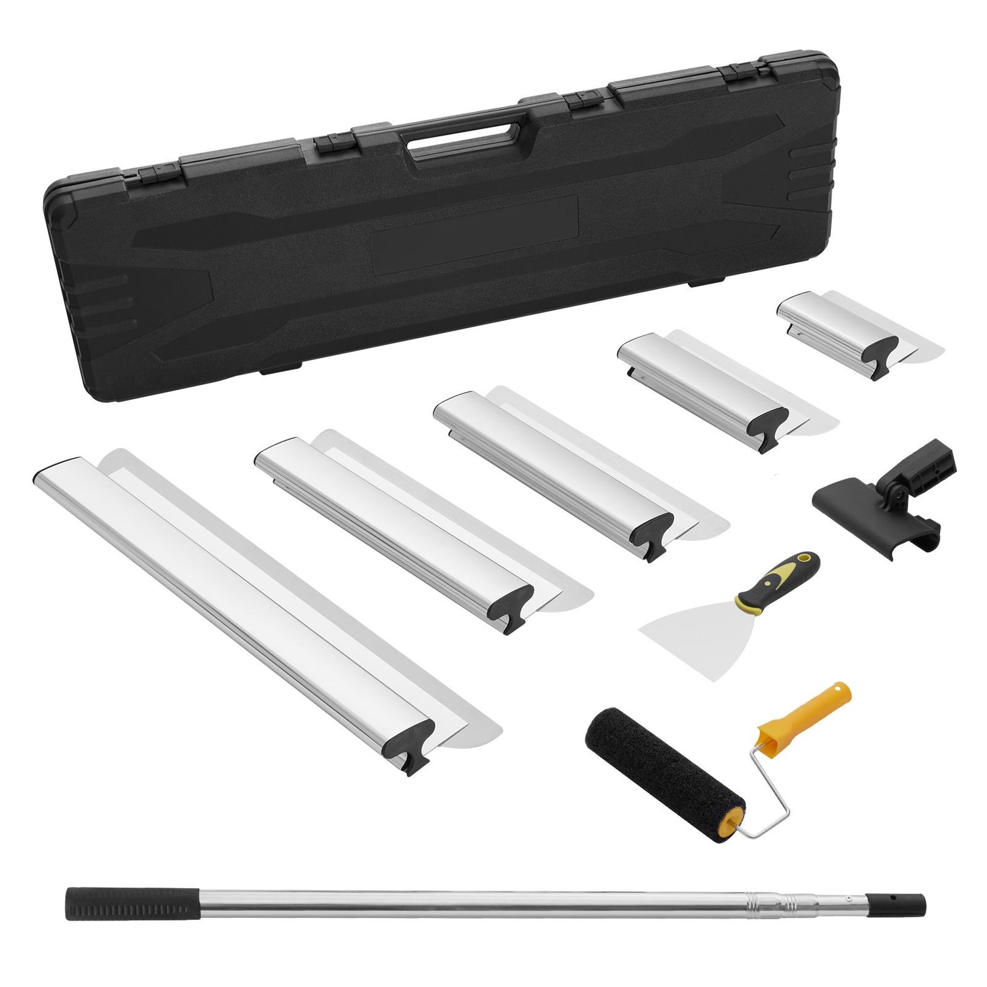 Wudkey 7 to 24 in 5 Piece Stainless Steel Skimming Blade Set with 34 to 81.6 in Extension Handle Pole