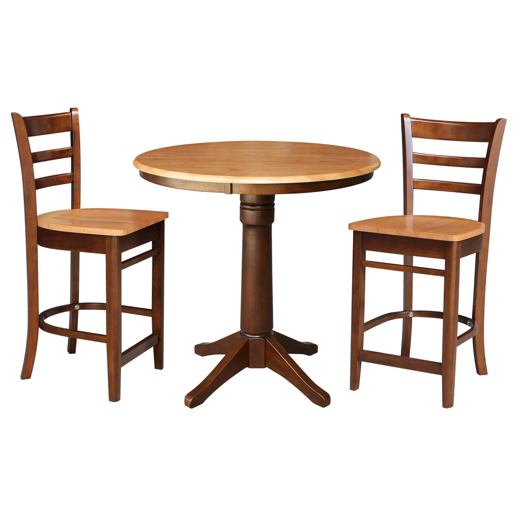 International Concepts K58-36RT-27B-S6172-2 Cinnamon/Espresso Traditional Dining Room Set with Round Table (Seats 2)