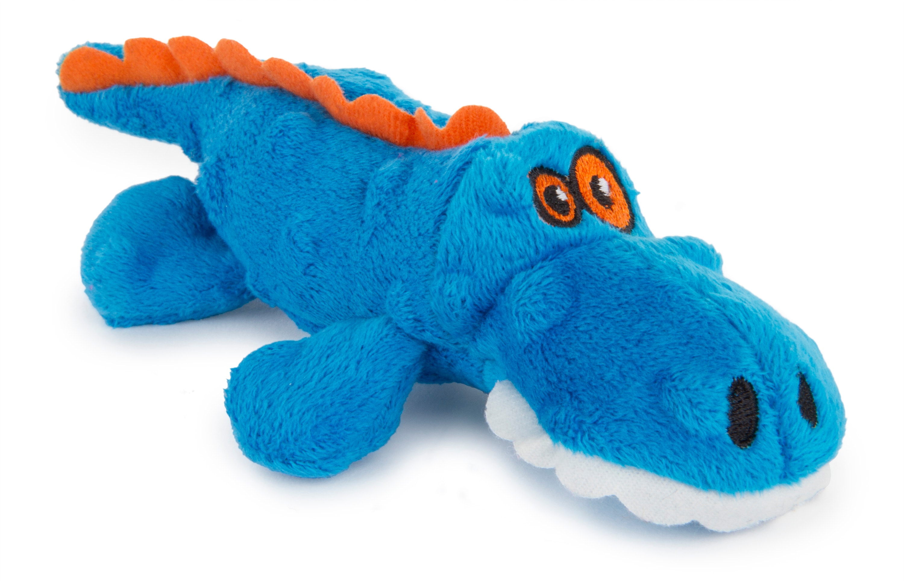 goDog Gators with Chew Guard Technology Durable Plush Squeaker Dog Toy,  Blue, Large 