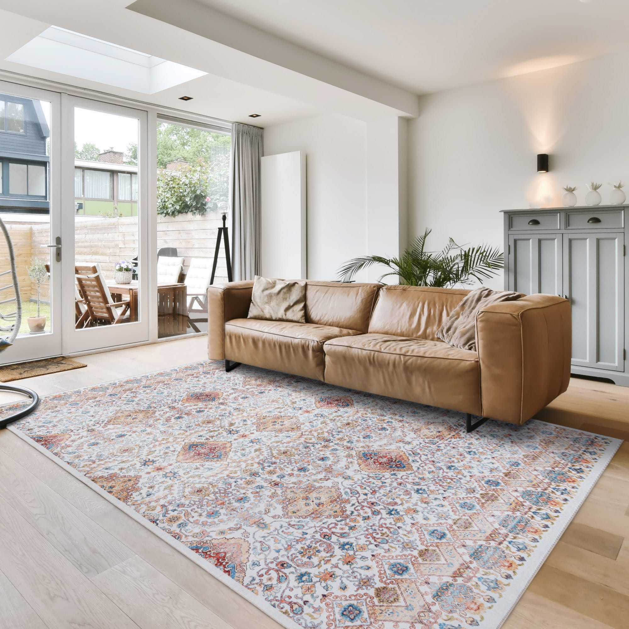 GERTMENIAN 28964 8 x 10 (ft) Loomed Ivory Rectangular Indoor Moroccan Pet Friendly Area rug