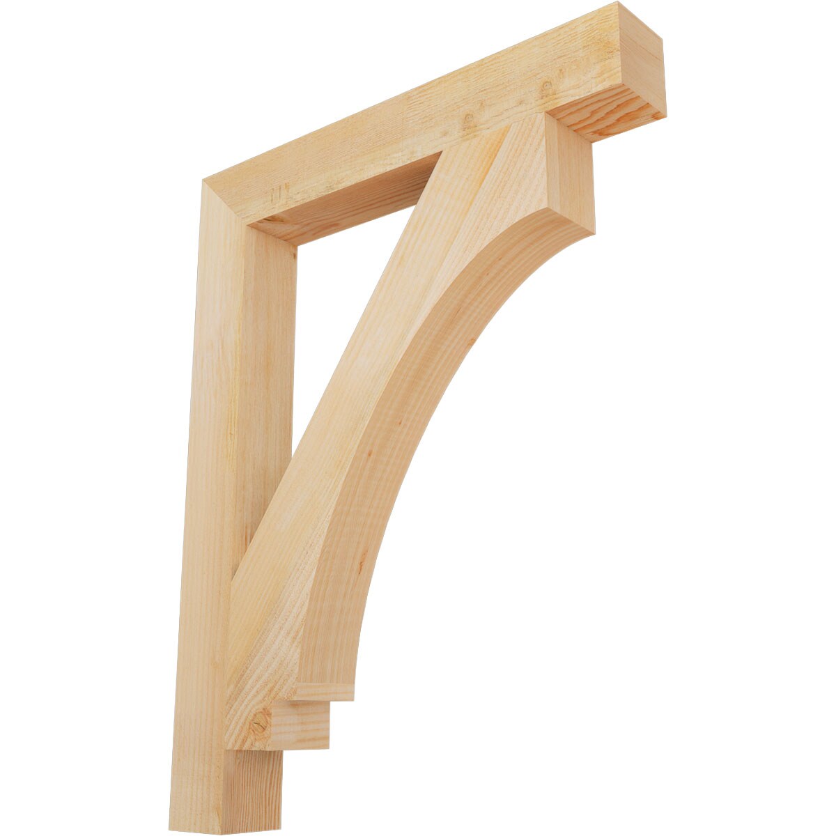 Ekena Millwork BKT04X28X36IMP05RDF Imperial Block Rough Sawn 4-in x 28-in x 36-in Douglas fir Brown Wood Standard bracket