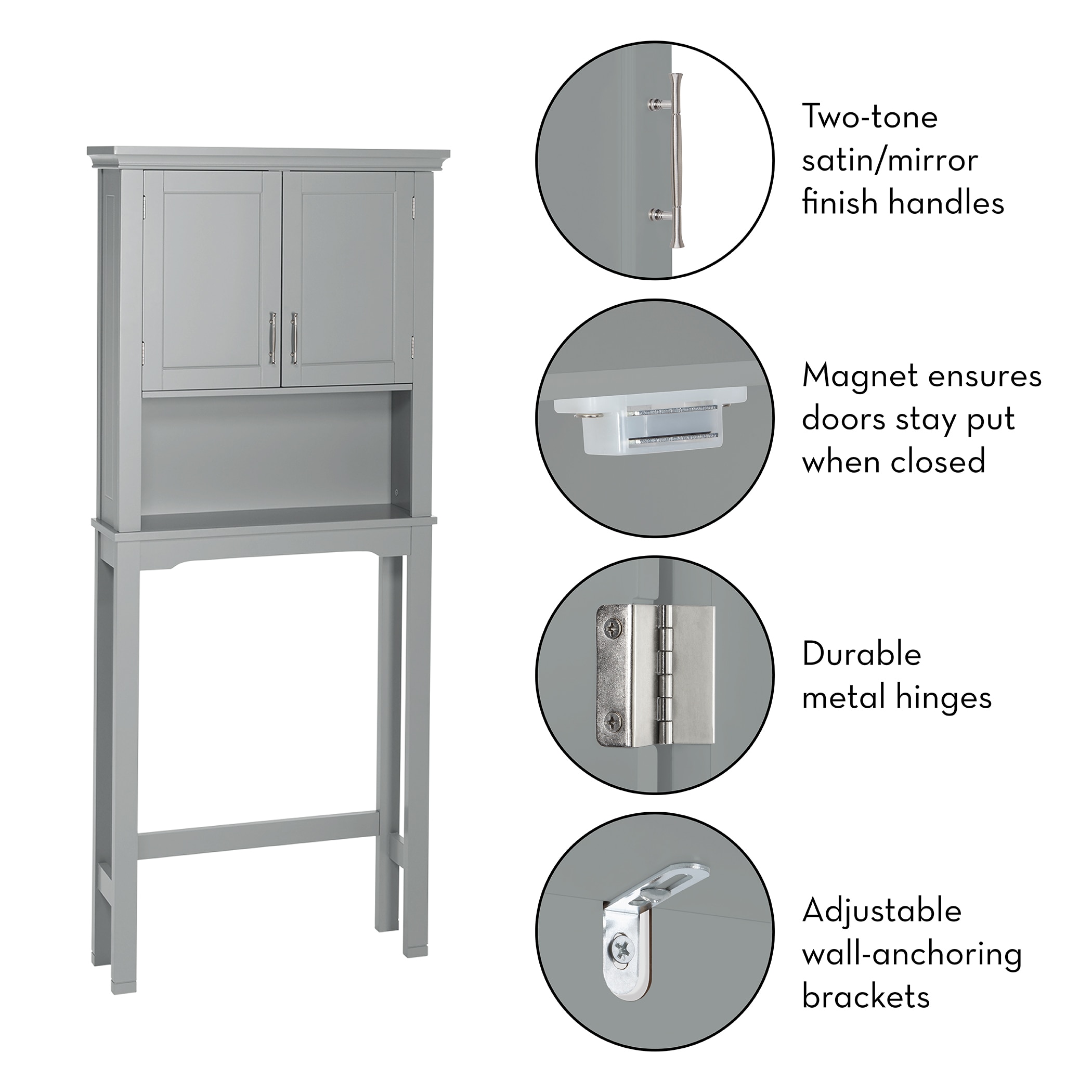 RiverRidge Somerset 27.38-in x 64.38-in x 7.87-in White 3-Shelf