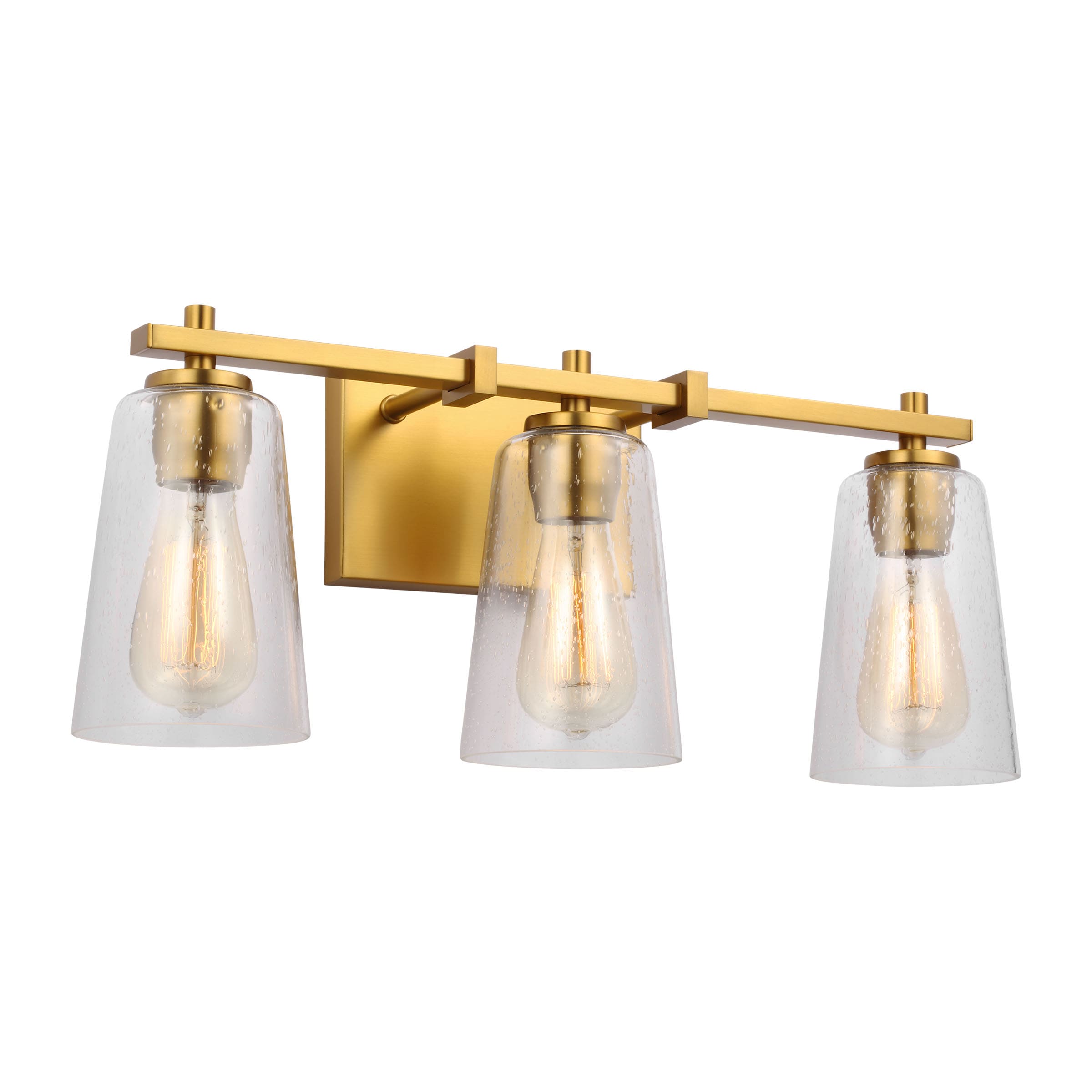 Generation Lighting VS24303BBS Mercer 21.5-in 3 -Light Satin Brass Traditional Vanity light