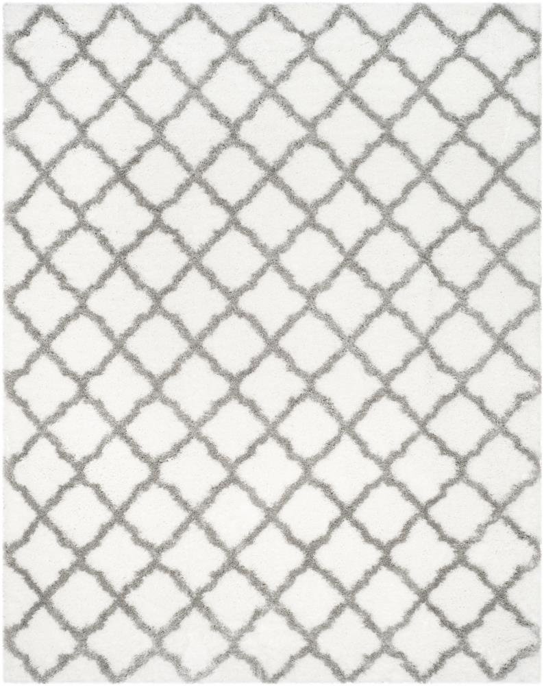 Safavieh SGI322P-8 Indie Borasic Shag 8 x 10 (ft) Loomed Synthetic Ivory/Gray Rectangular Indoor Trellis Area rug